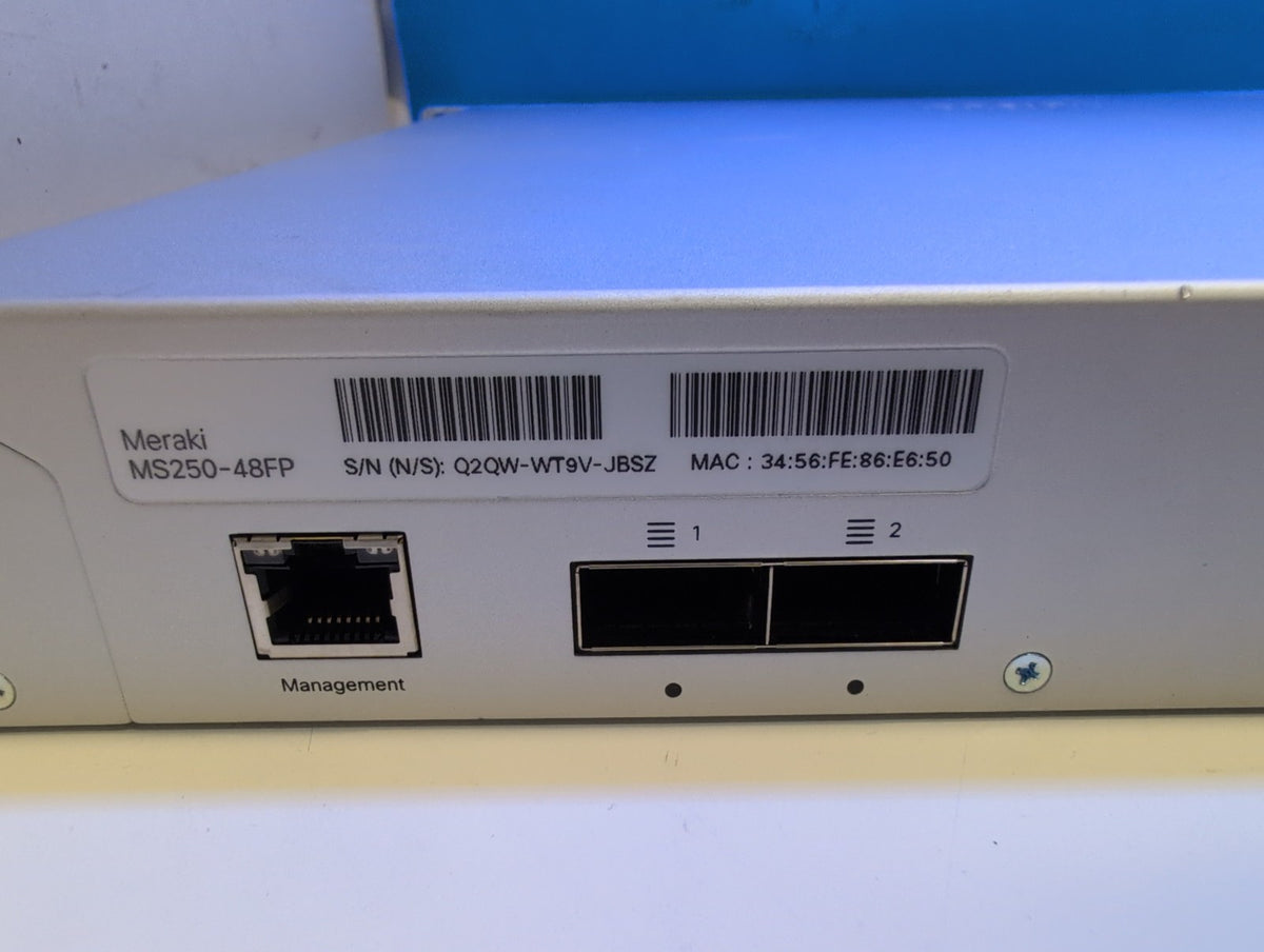 🎸 Cisco Meraki MS250-48FP-HW 48-Port Gigabit PoE Switch (NO PSU, AS IS)