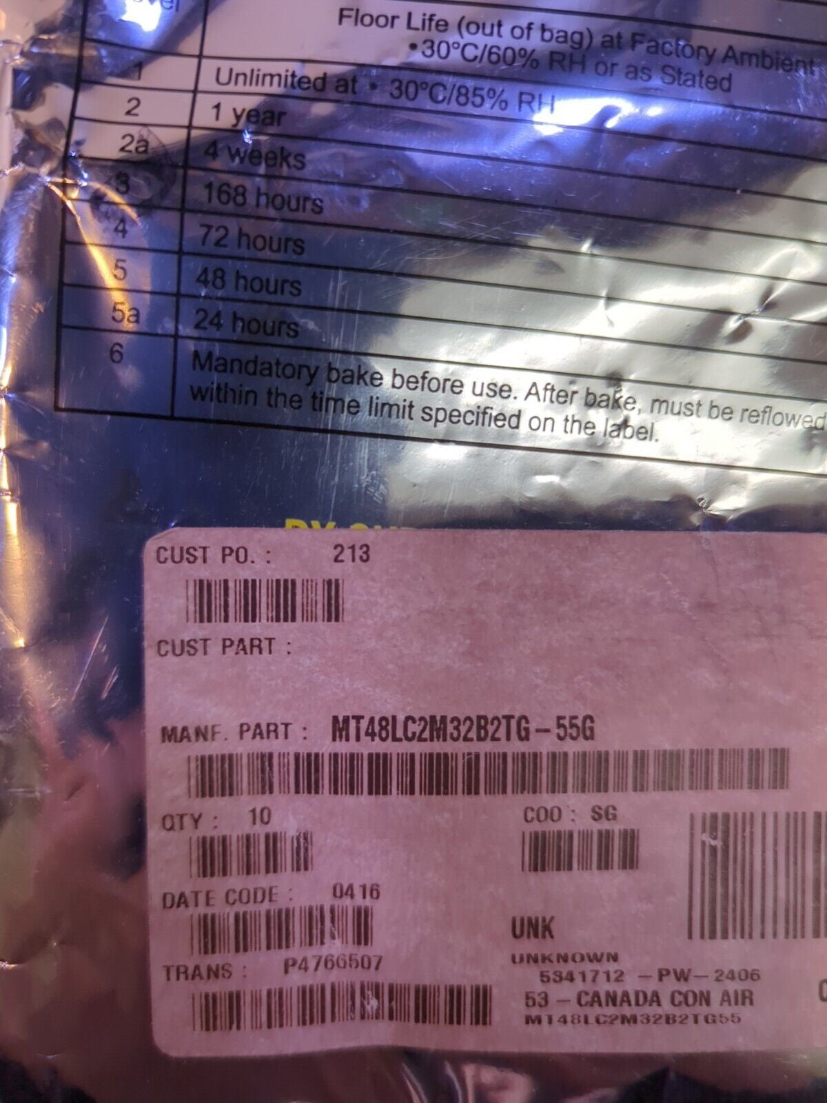 - NEW 10PCS MICRON MT48LC2M32B2TG - 55G IC DRAM MEMORY 64Mbit