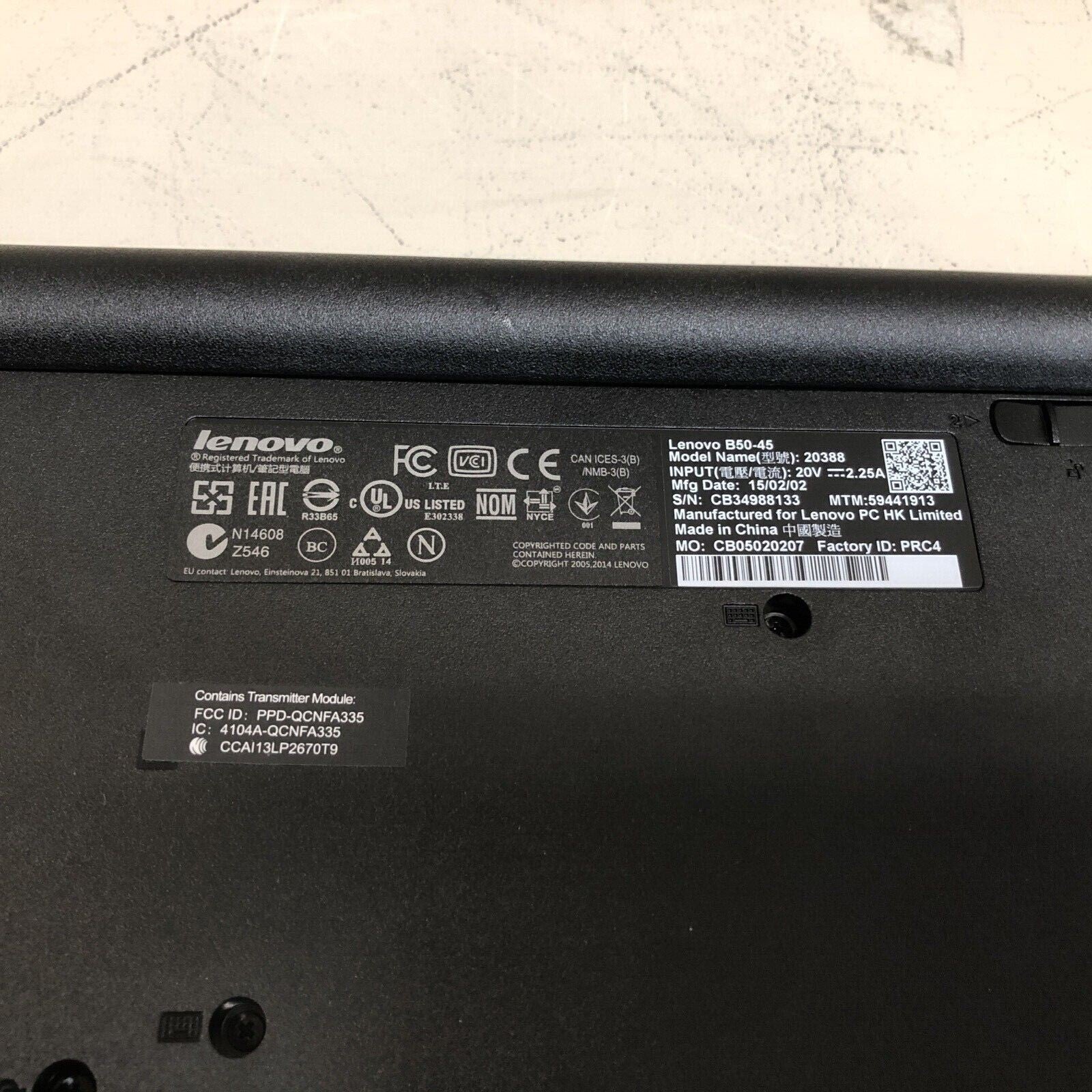 $ Lenovo B50-45 Series 20388 15.6"  LED LCD Screen came from working laptop