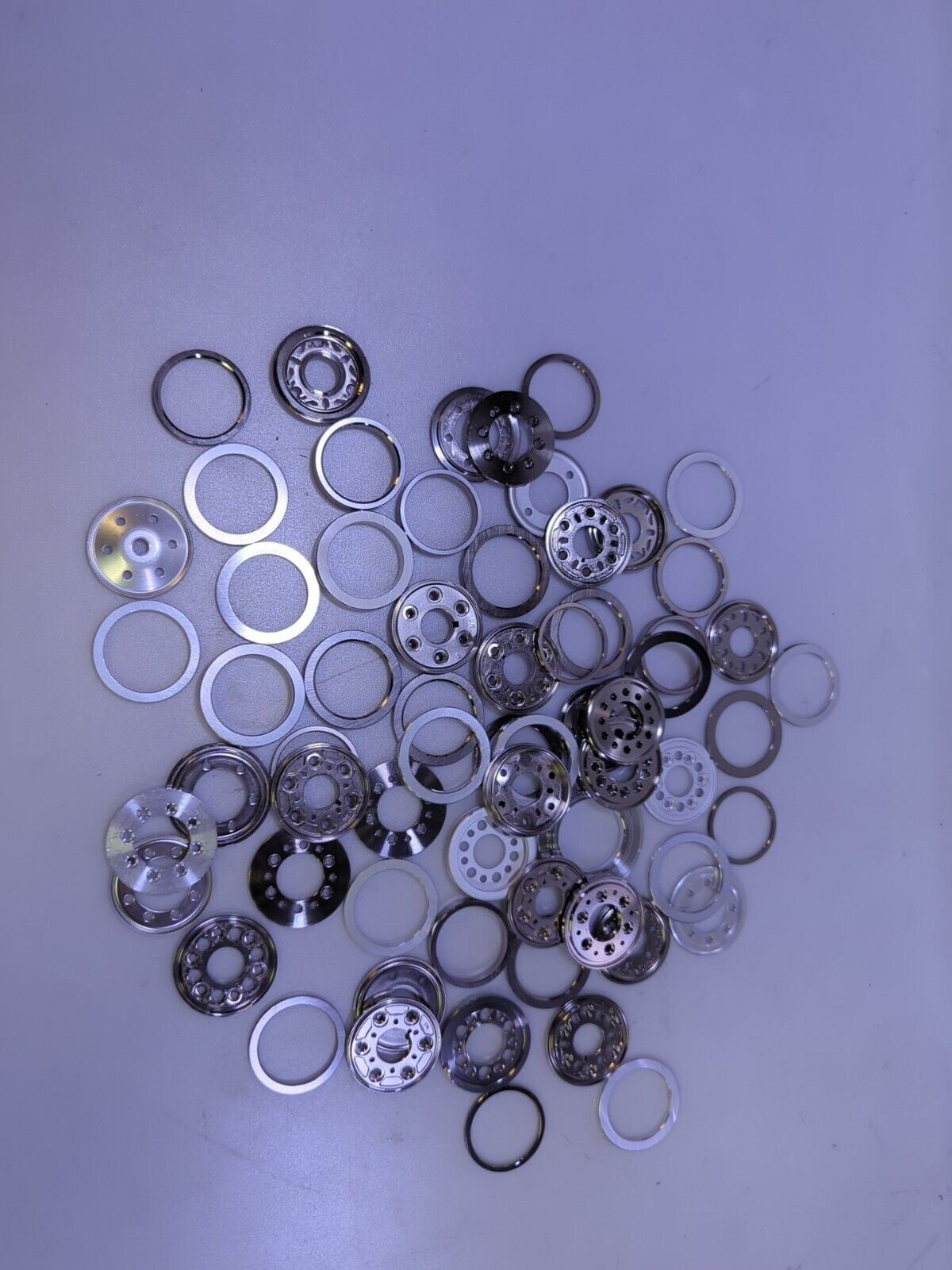 - 60x Mixed Hard Drive Spacer Rings For Industrial Arts Crafts Metal Aluminum 