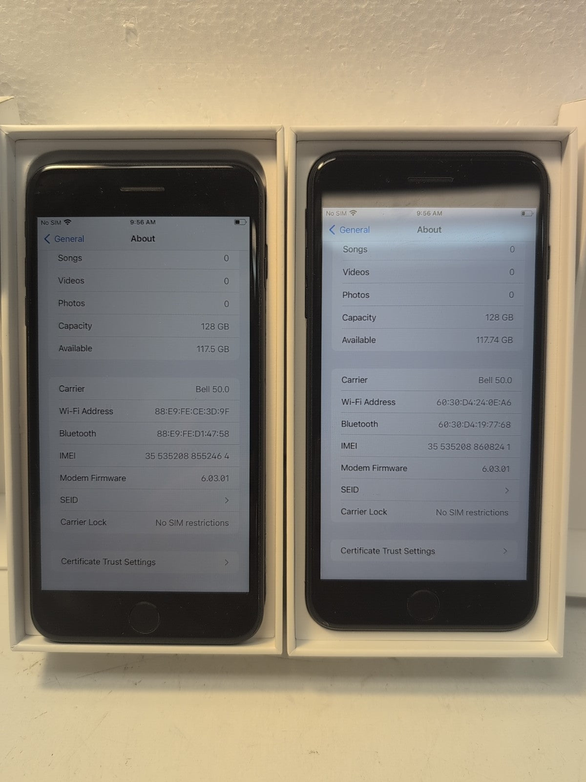 🔥 (NICE) 2x Apple iPhone 7 Plus A1784 128GB  BLACK + BOX Battery 83% Unlocked -