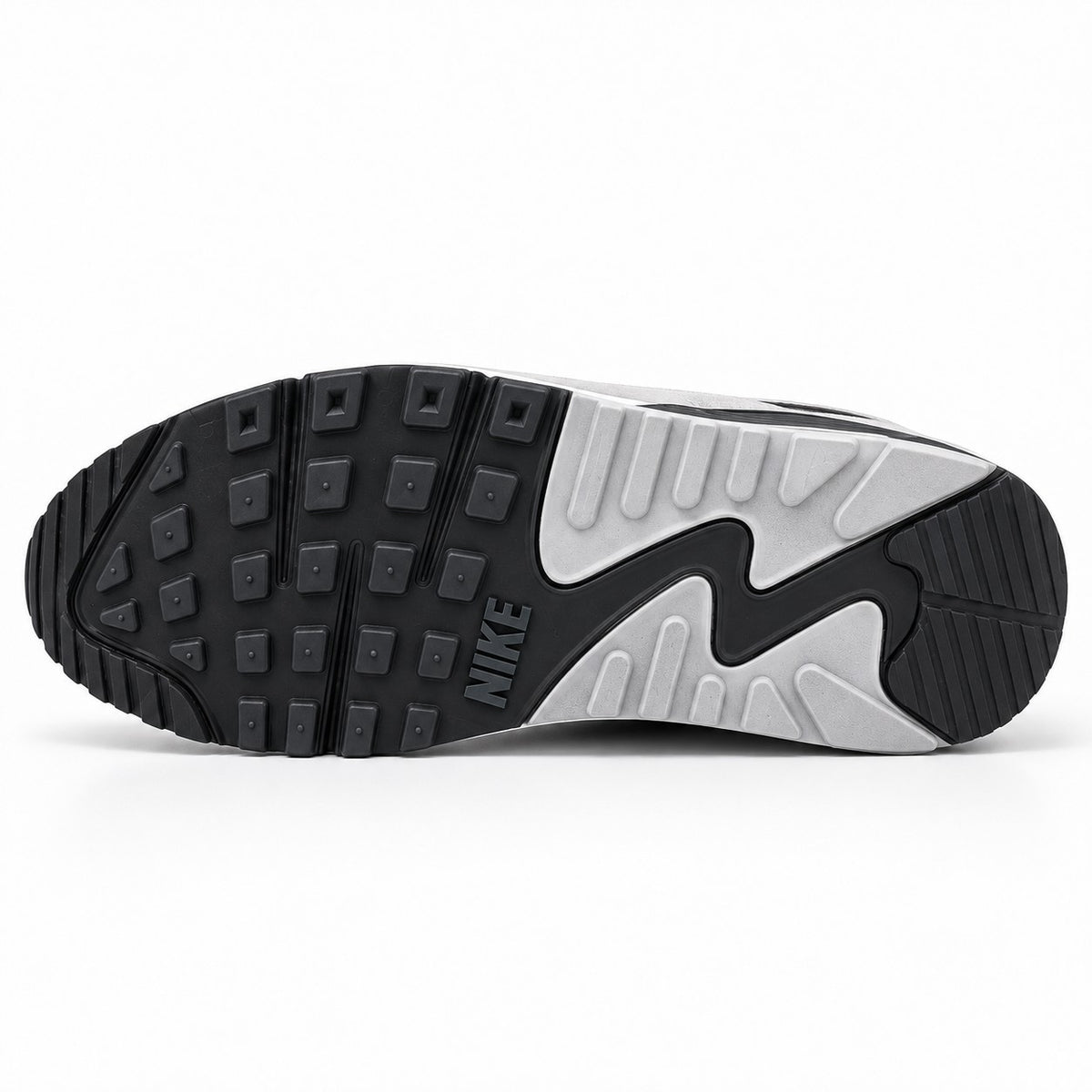 Nike Air Max 90 DM0029-100 White Black Wolf Grey Men's Size 10.5 Athletic Shoes