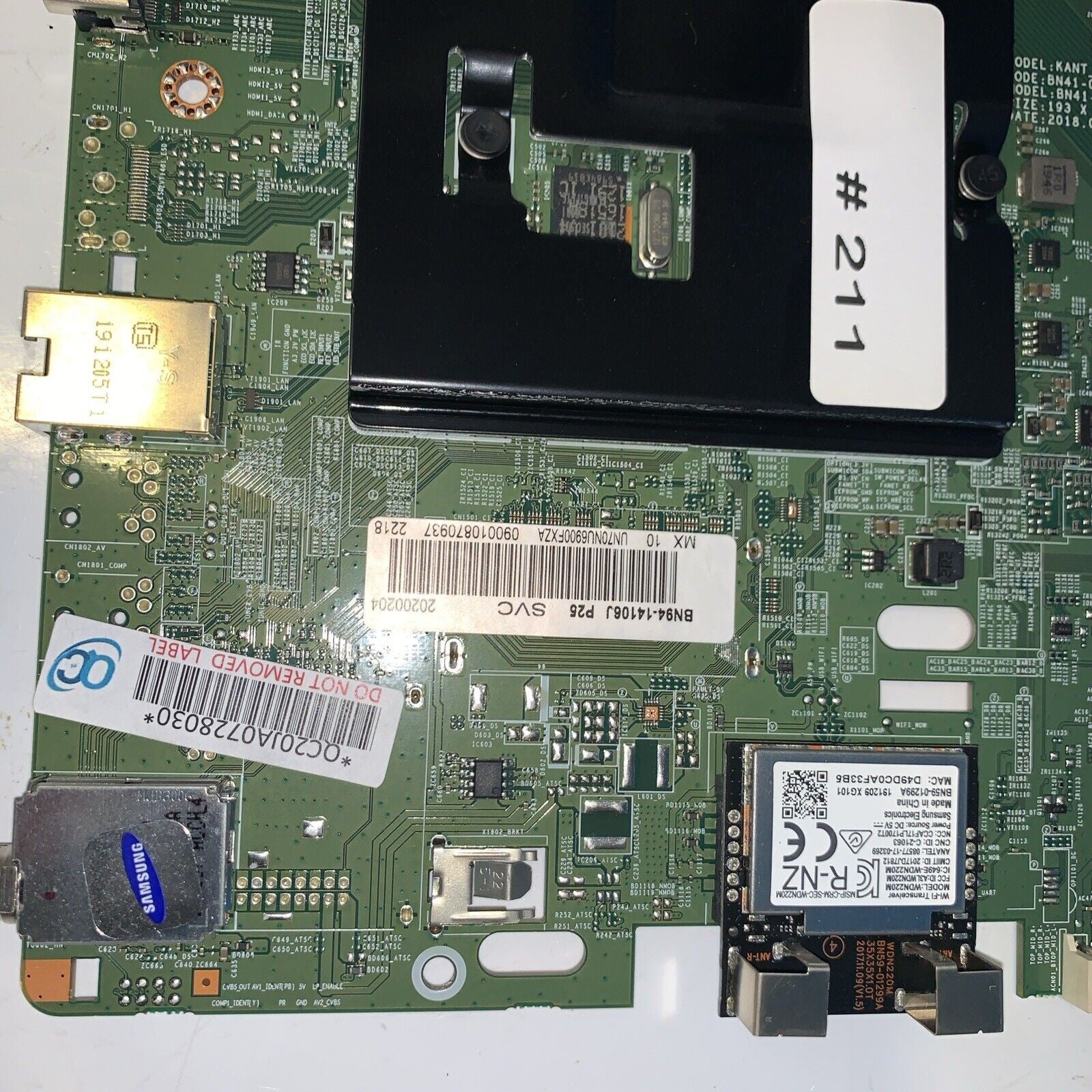 Samsung BN94-14106D Main Board for UN70NU6070FXZA, UN70NU6900FXZA