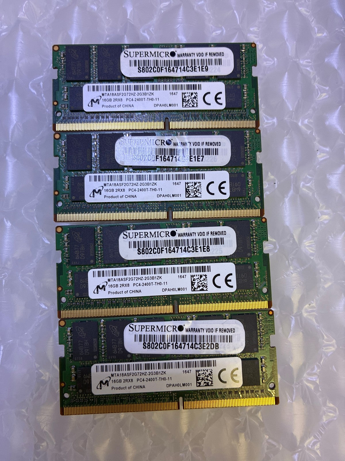 ⚡ 4x Micron 16GB DDR4 ECC SO-DIMM PC4-2400T 2Rx8 MTA18ASF2G72HZ-2G3B1ZK (64GB) ⚡