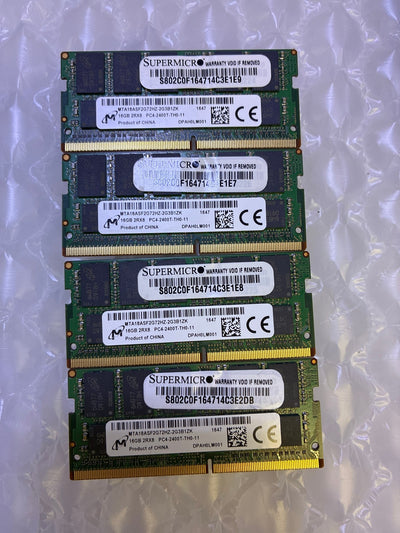 ⚡ 4x Micron 16GB DDR4 ECC SO-DIMM PC4-2400T 2Rx8 MTA18ASF2G72HZ-2G3B1ZK (64GB) ⚡