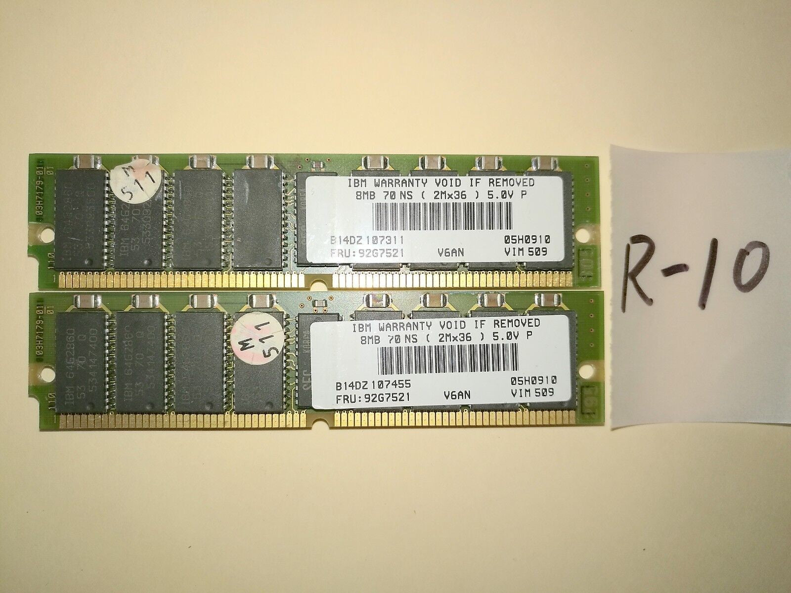 + IBM 8MB 2MX36 P 70NS 5.0V MEMORY RAM STICKS 92G7521 05H0910 @@@
