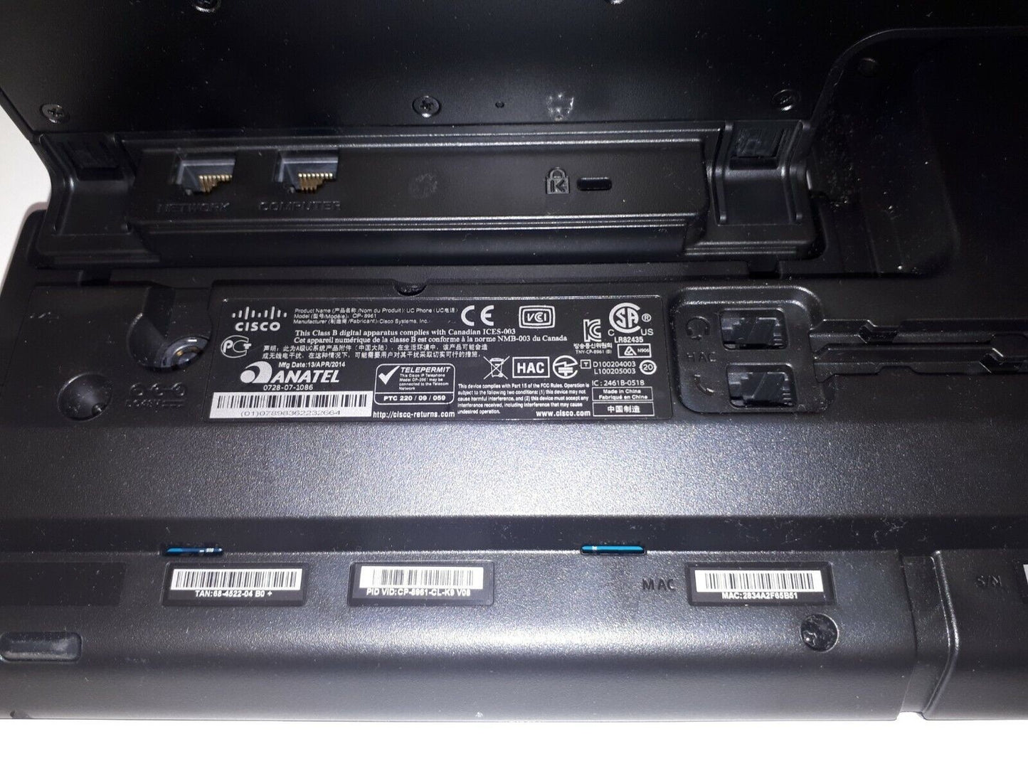 Cisco IP Phone Charcoal CP-8961-CL-K9 (no handset)