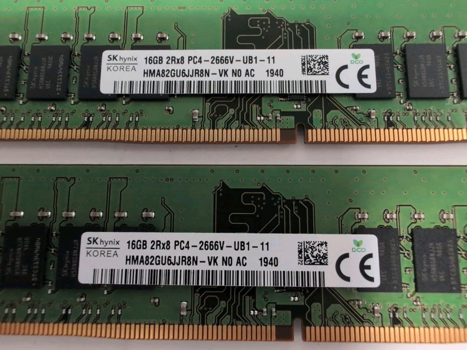 🔥 SK Hynix 32GB (2x 16GB) DDR4 2666  PC4-21300 Desktop RAM HMA82GU6JJR8N-VK -