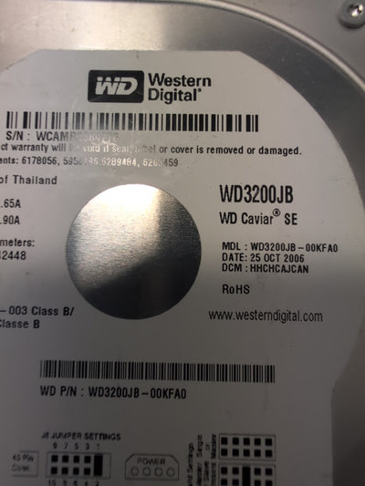 🔥 WD 3200JB 320GB 3.5" IDE Hard Drive WD3200JB-00KFA0 Tested -