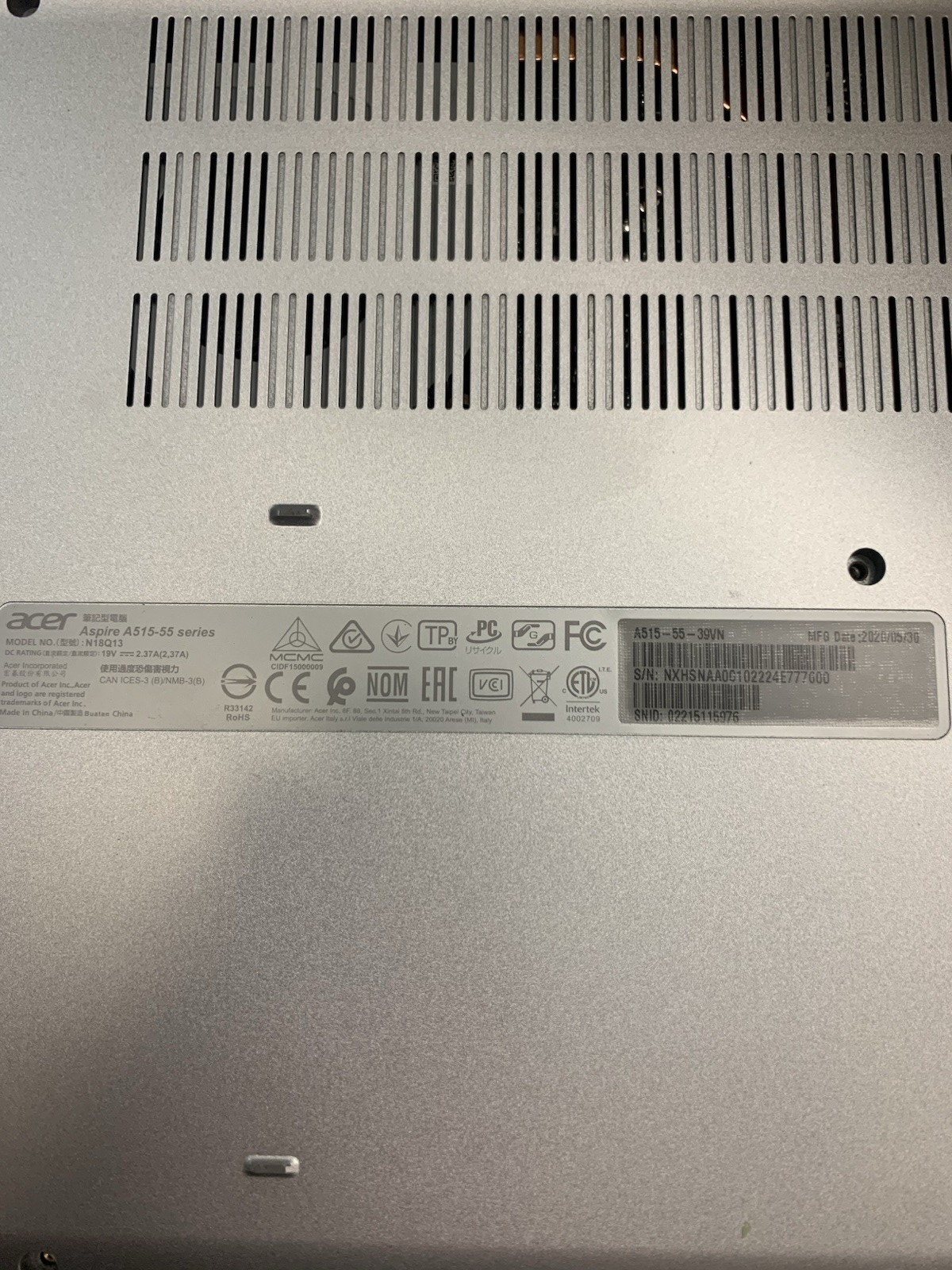 🔥 Acer Aspire 5 A515-55 i3-1005G1 laptop parts or repair