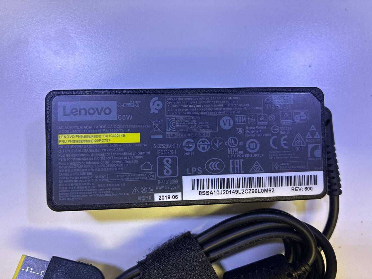 🔥 Lenovo 65W AC Adapter PA-1650-72 SA10J20149 Slim-Tip 20V 3.25A Charger