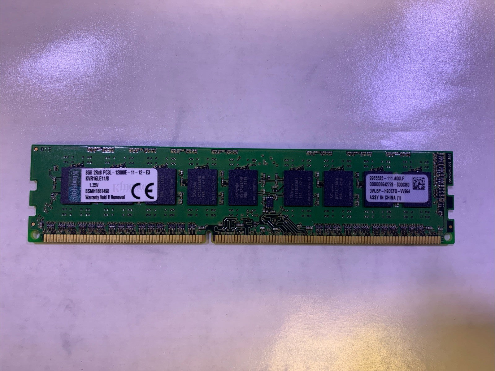 🔥 8GB Kingston DDR3 ECC Unbuffered | KVR16E11/8 | PC3-12800E | ECC RAM MEMORY