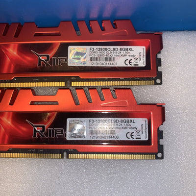 8GB = 2x4GB G.SKILL Ripjaws X DDR3-1600 PC3-12800 CL9 RAM F3-12800CL9D-8GBXL