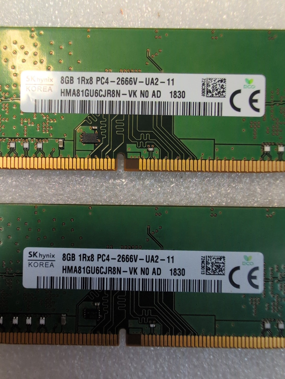 🎸 SK Hynix 16GB (2x8GB) DDR4 PC4-2666V 1Rx8 Desktop RAM HMA81GU6CJR8N-VK Tested