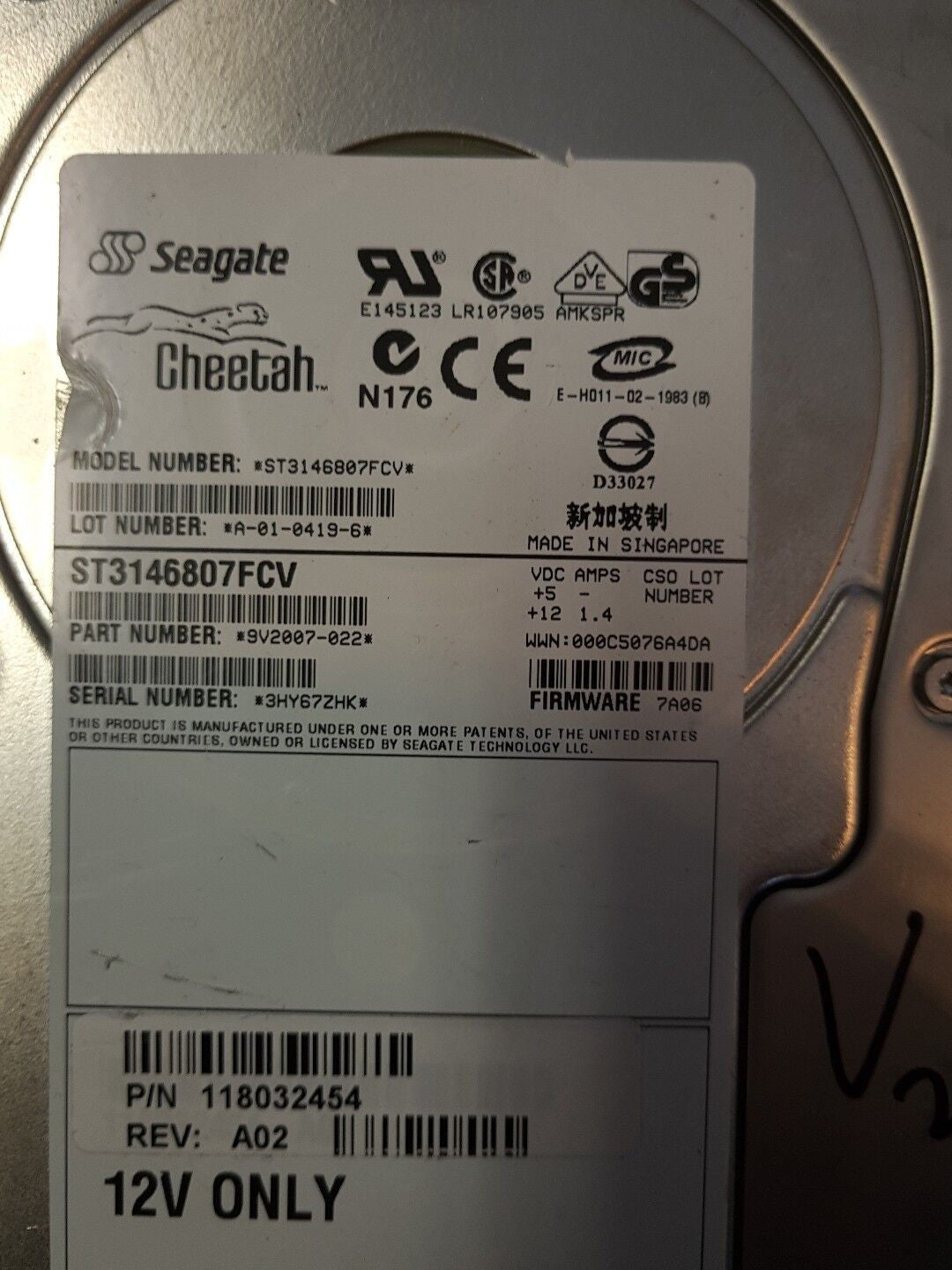 - 2x  Dell Seagate ST3146807FCV  9V2007 147 GB 3.5" 10000 RPM Hard Drive @@@ 