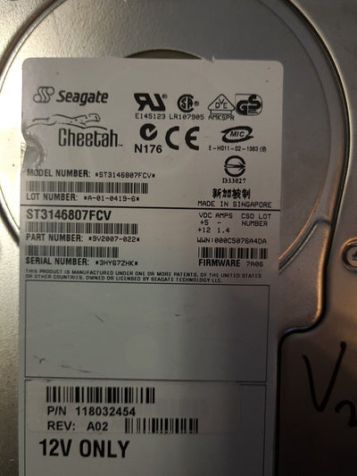 - 2x  Dell Seagate ST3146807FCV  9V2007 147 GB 3.5" 10000 RPM Hard Drive @@@ 