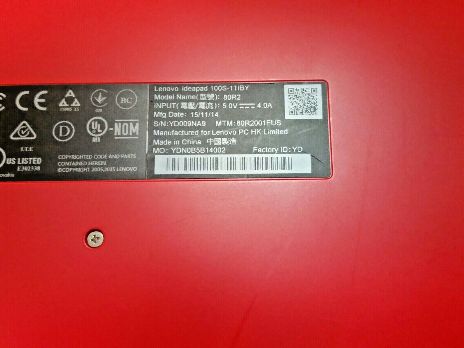 $ Lenovo IdeaPad 11.6" 100S-11IBY 80R2 Atom Z3735F 1.33GHz 2Gb 32GB SSD win10 