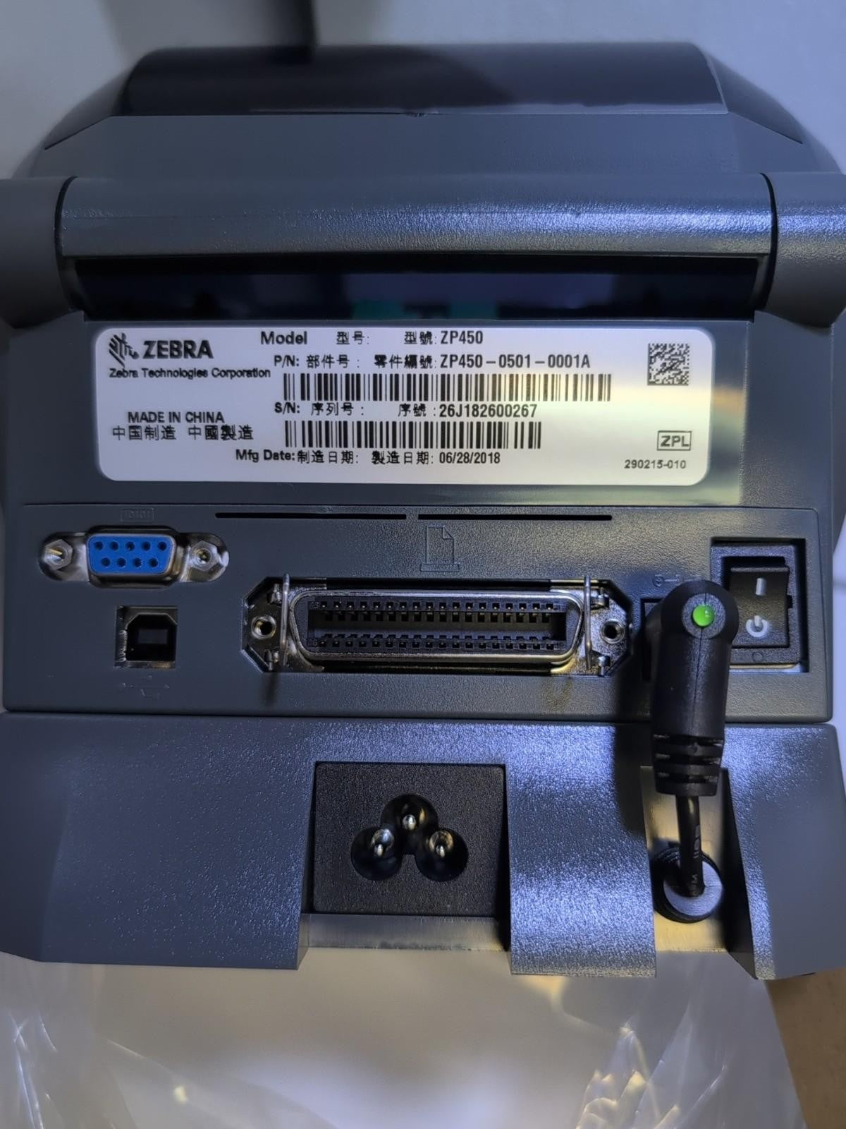 BRAND NEW Zebra ZP450 Direct Thermal USB Label  Printer ZP450-0501 (READ) -