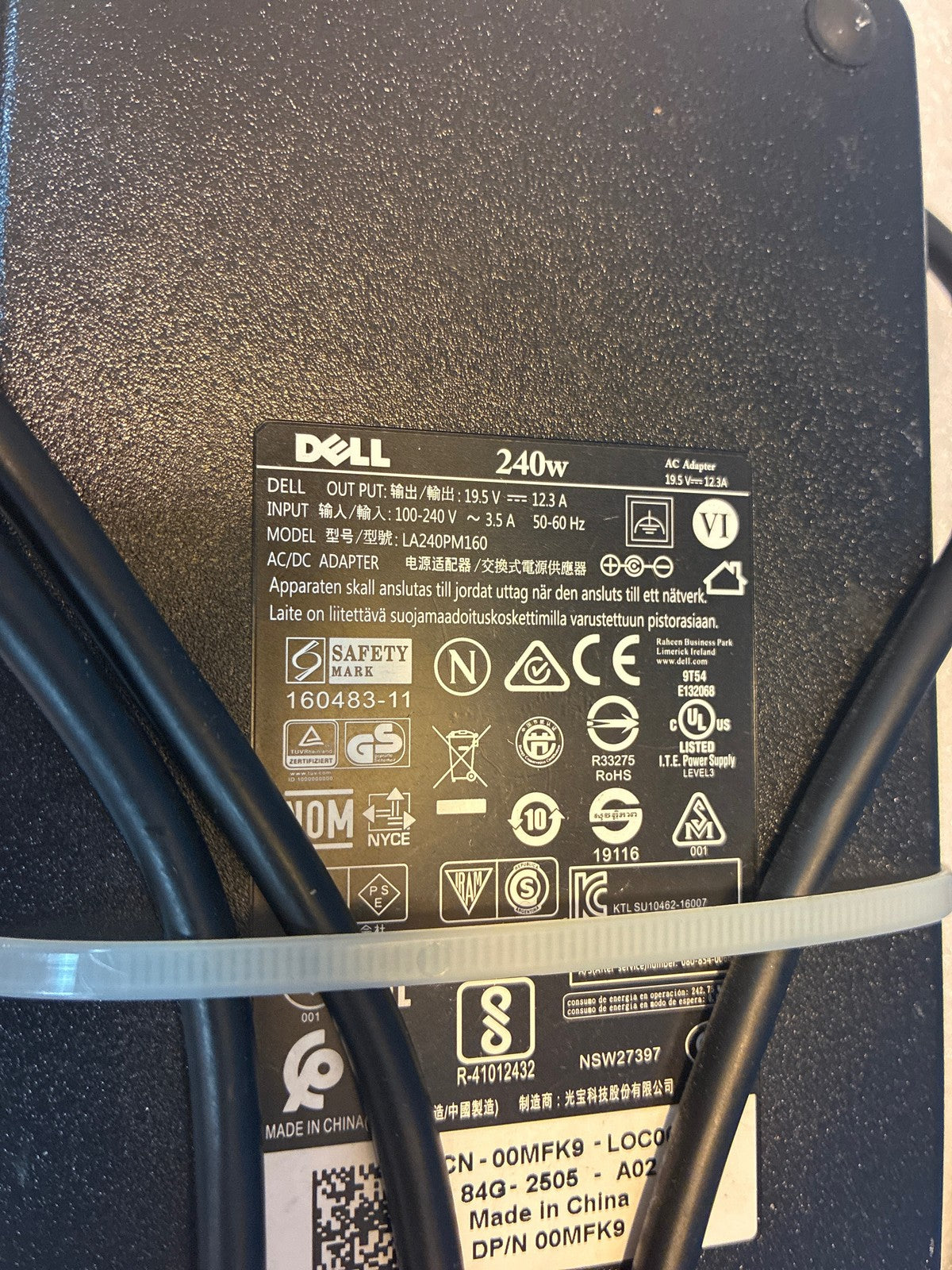 🔥 Dell 240W AC Adapter LA240PM160 19.5V 12.3A Laptop Power Supply Black