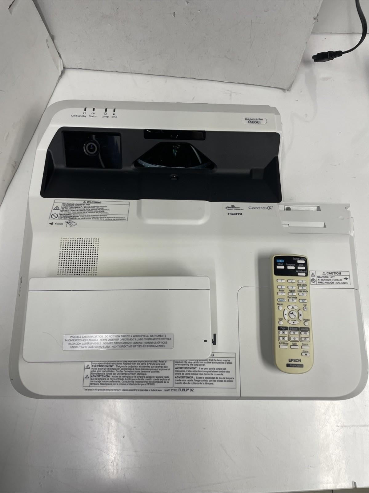 Epson BrightLink Pro 1460ui with remote touch unit tch cable and pen