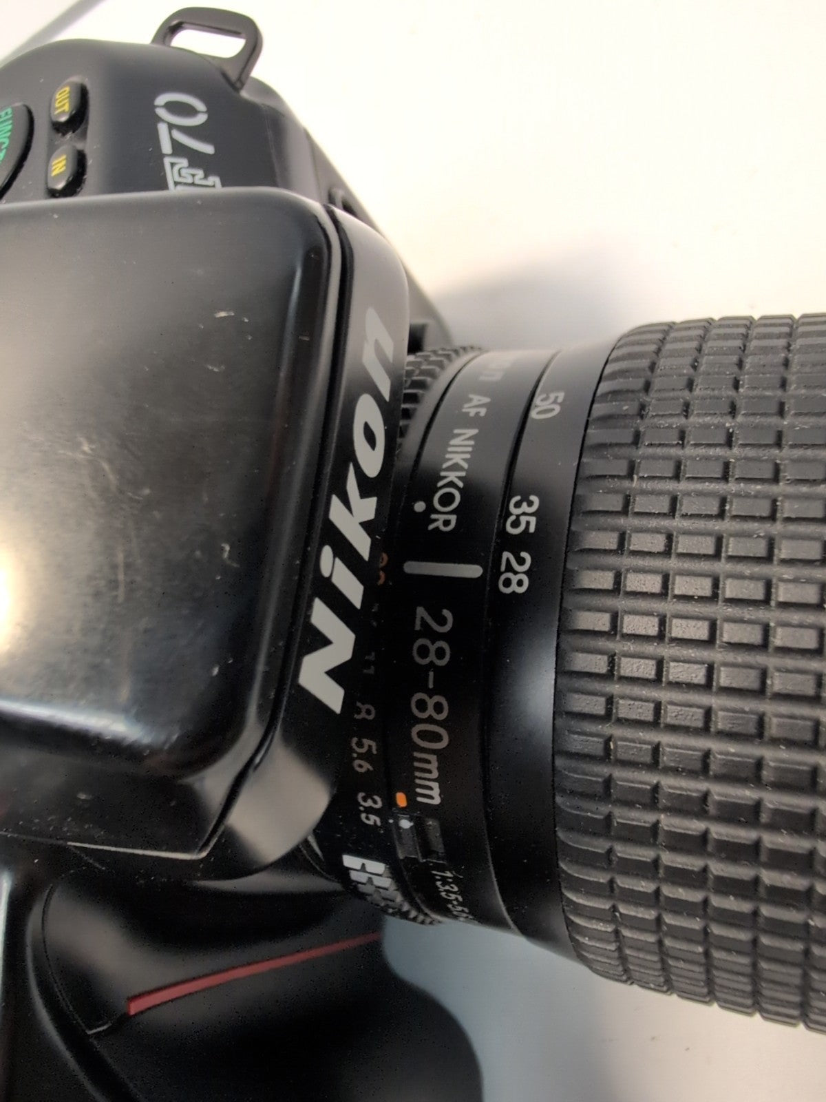 Nikon F70 SLR 35mm Film Camera with Nikon AF Nikkor 28-80 mm Lens (No Battery) -