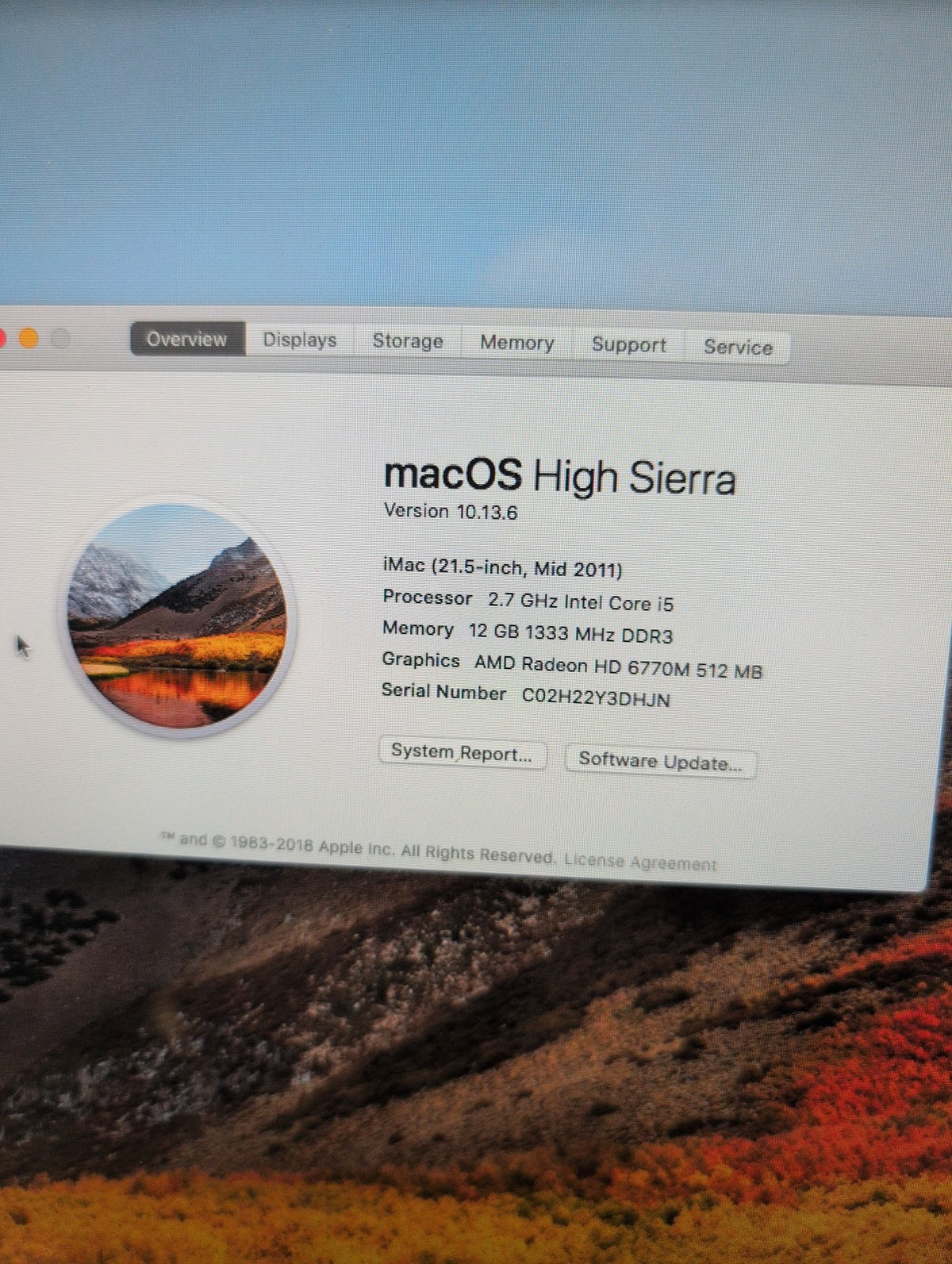 🎸 Apple iMac 21.5-inch A1311 Mid 2011 Core i5 2.7GHz 12GB RAM 1TB HDD AIO