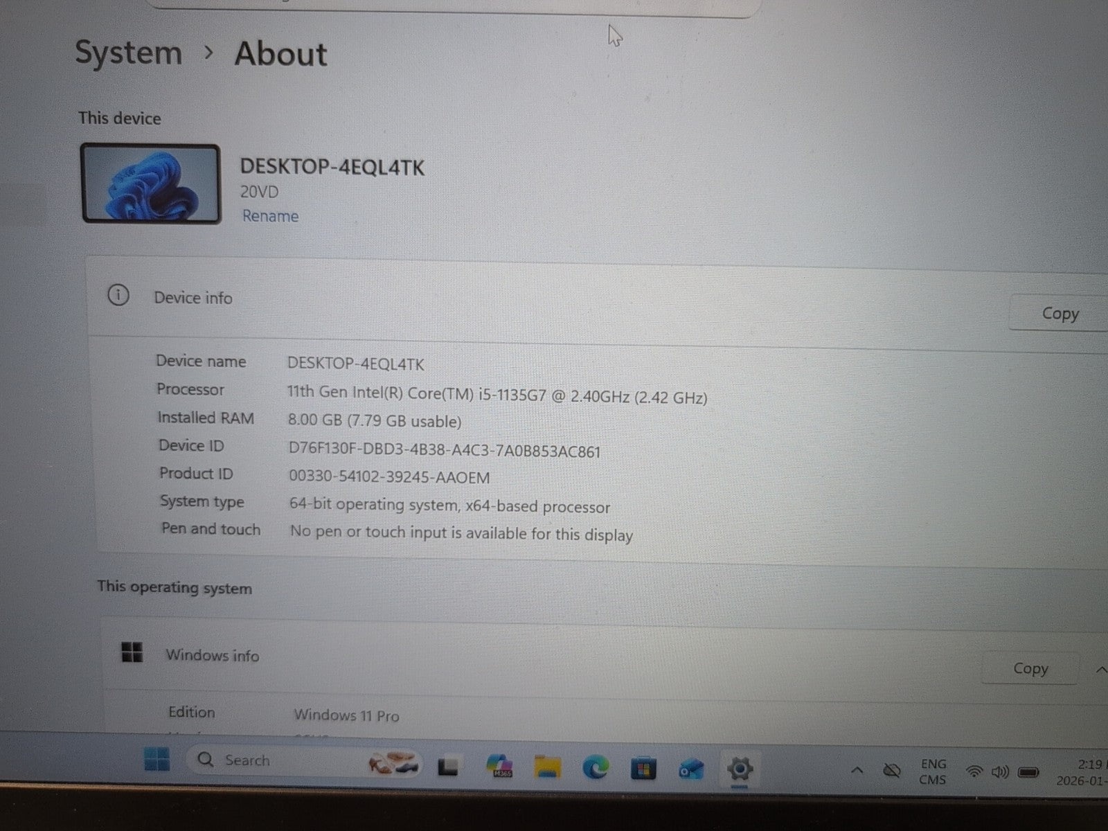 Lenovo ThinkBook 14 G2  ITL 14" Laptop i5-1135G7/8GB/256GB NVMe/ Win11 (NICE) -