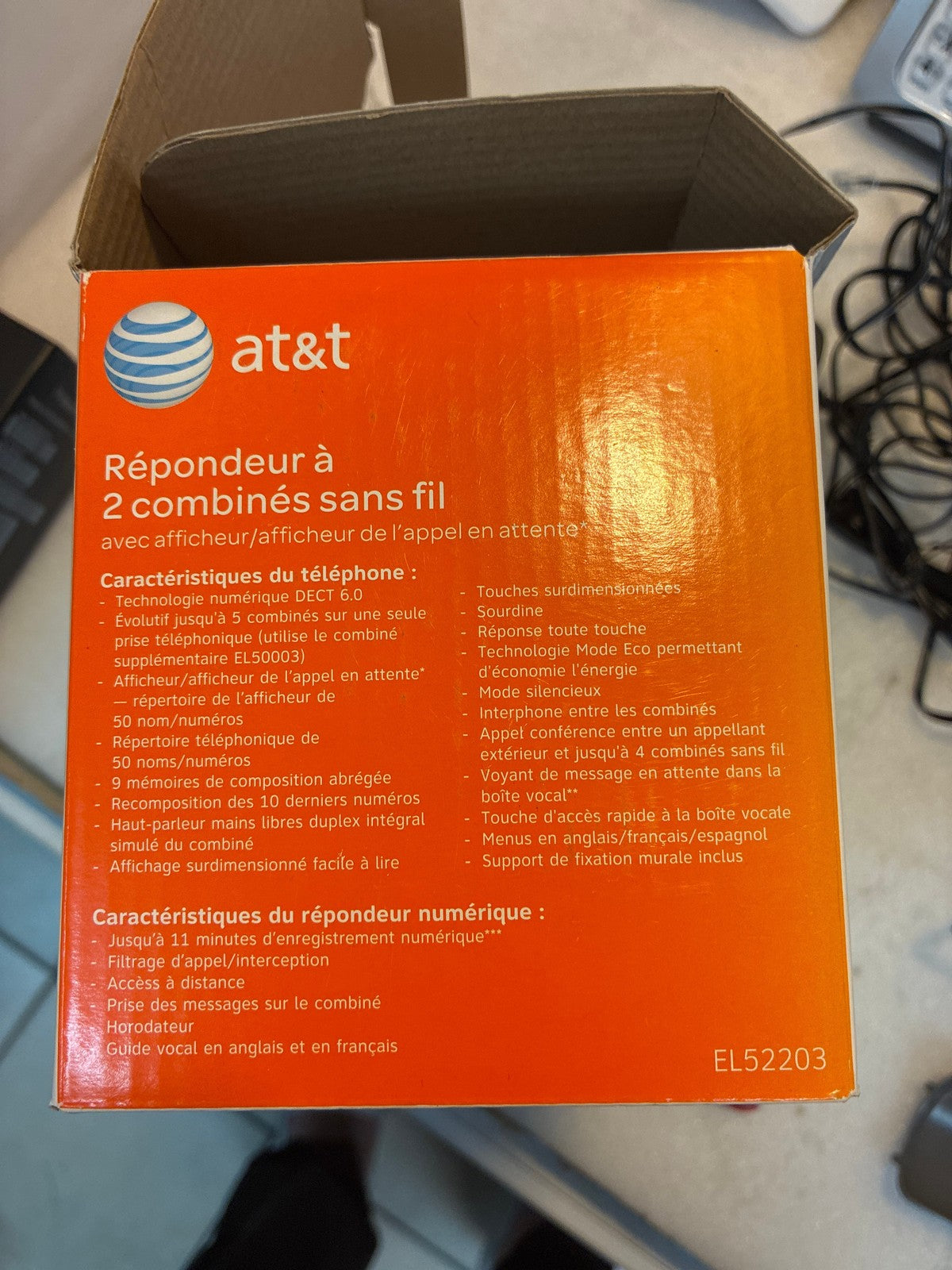 🔥 AT&T EL52203 2 Handset Cordless Phone DECT 6.0 Answering System Caller ID