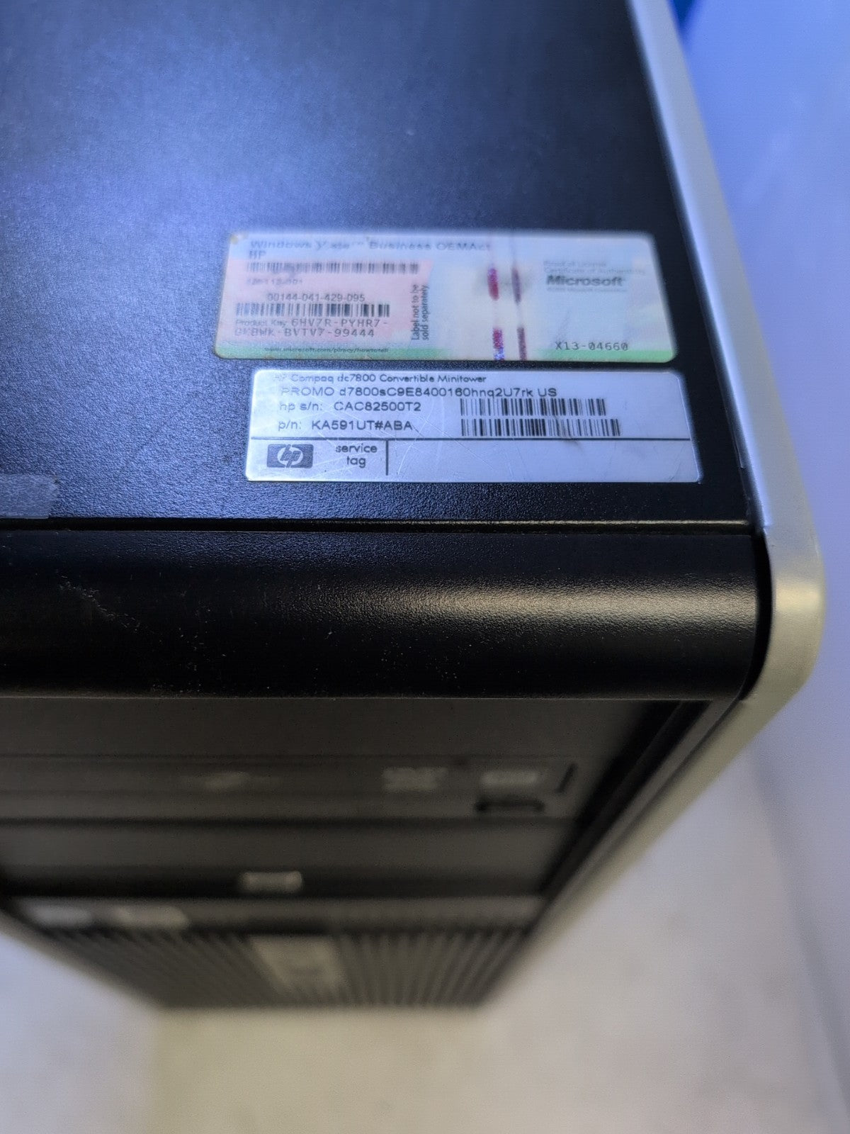 HP Compaq DC7800 TOWER PC Core 2 Duo E8400 CPU/4GB /500 HDD /Win XP -