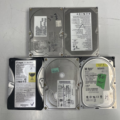 Lot Of 5- Mixed Brand Desktop IDE HDD  3.5” 8.4G/20G/40G/60G +