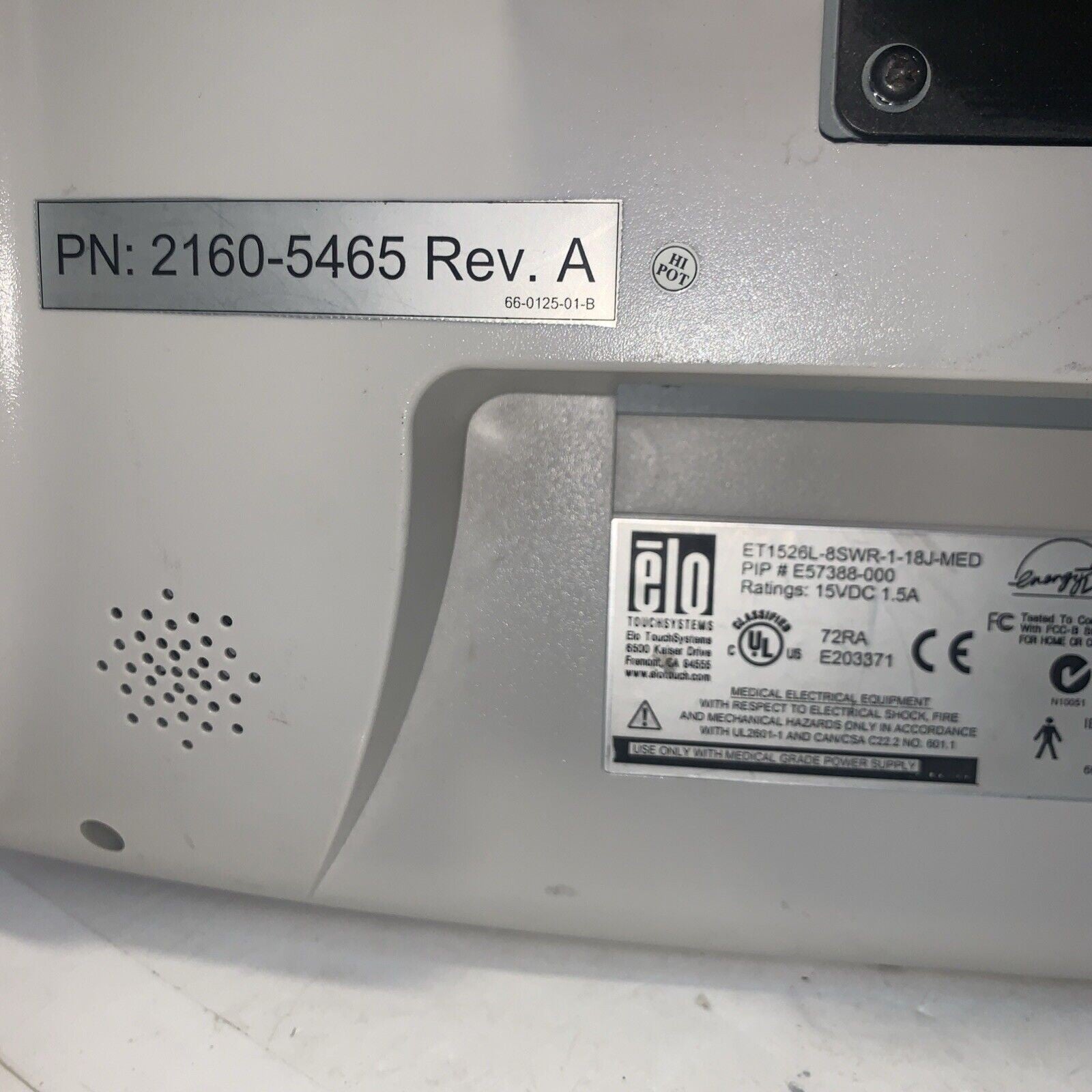 Elo Entuitive Monitor ET1526L-8SWR-1-18J-MED E57388-000 (no Ac Adapter)