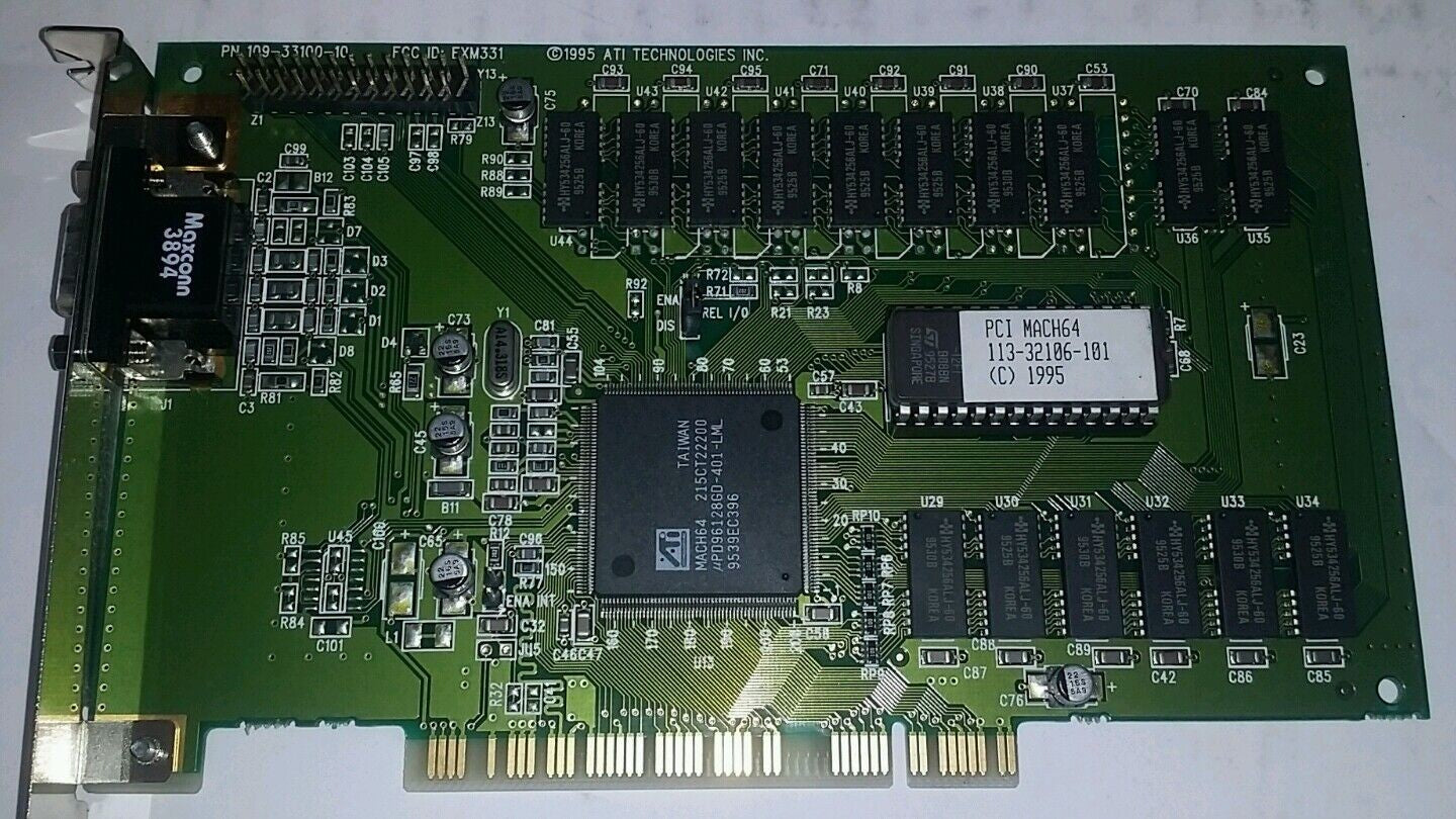 ATI 109-33100-10 PCI MACH64 Video Adapter Chipset ATI 215CT22200 Tested