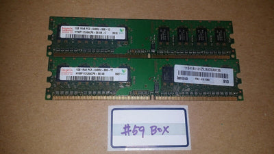 2 x Hynix 1GB PC2-5300P HYMP112U64CP8-S6 AB Desktop Memory RAM @@@ 