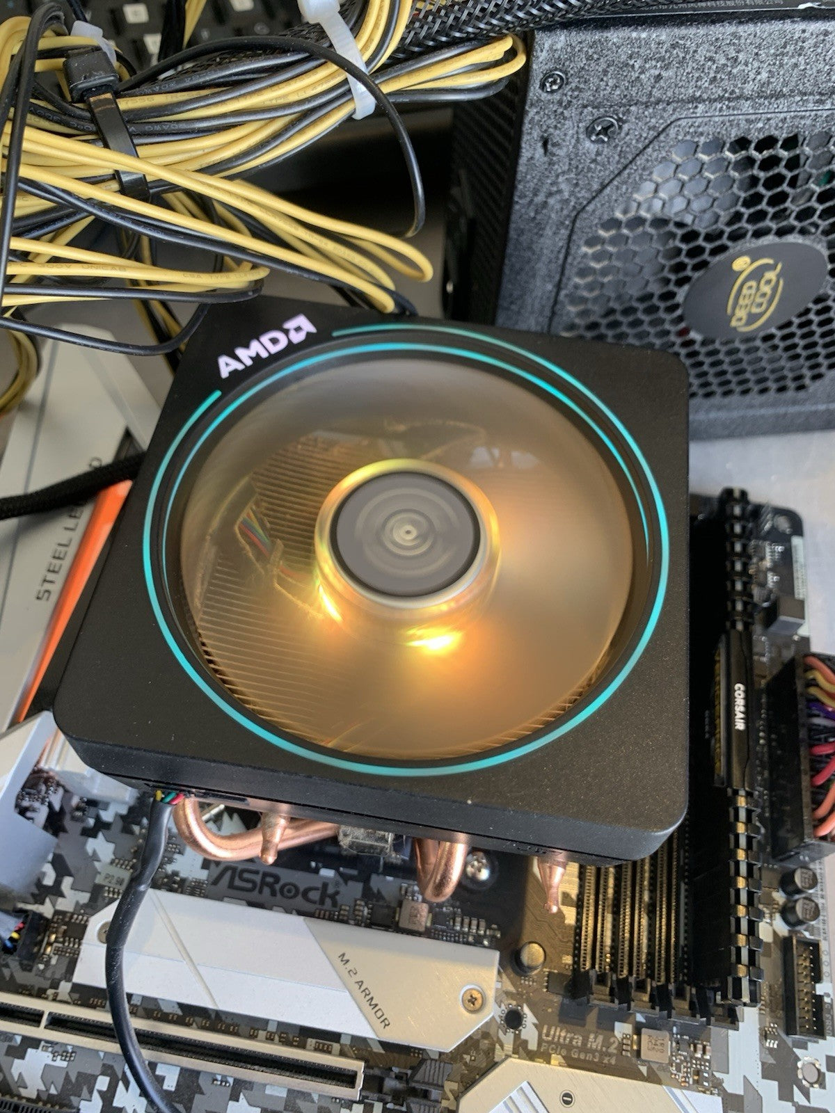 🔥 AMD Ryzen 5 AM4 CPU  RGB heatsink fan (only)
