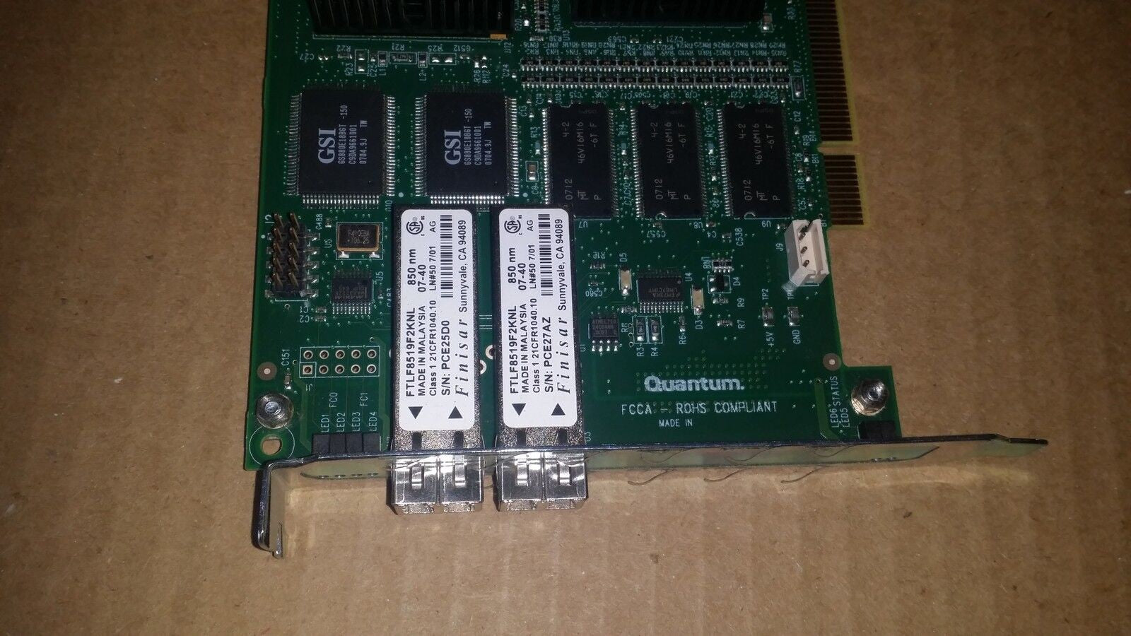 Quantum 50-85302-02 Dual Fiber Optic Board 850 nm FTLF8519F2KNL Card 