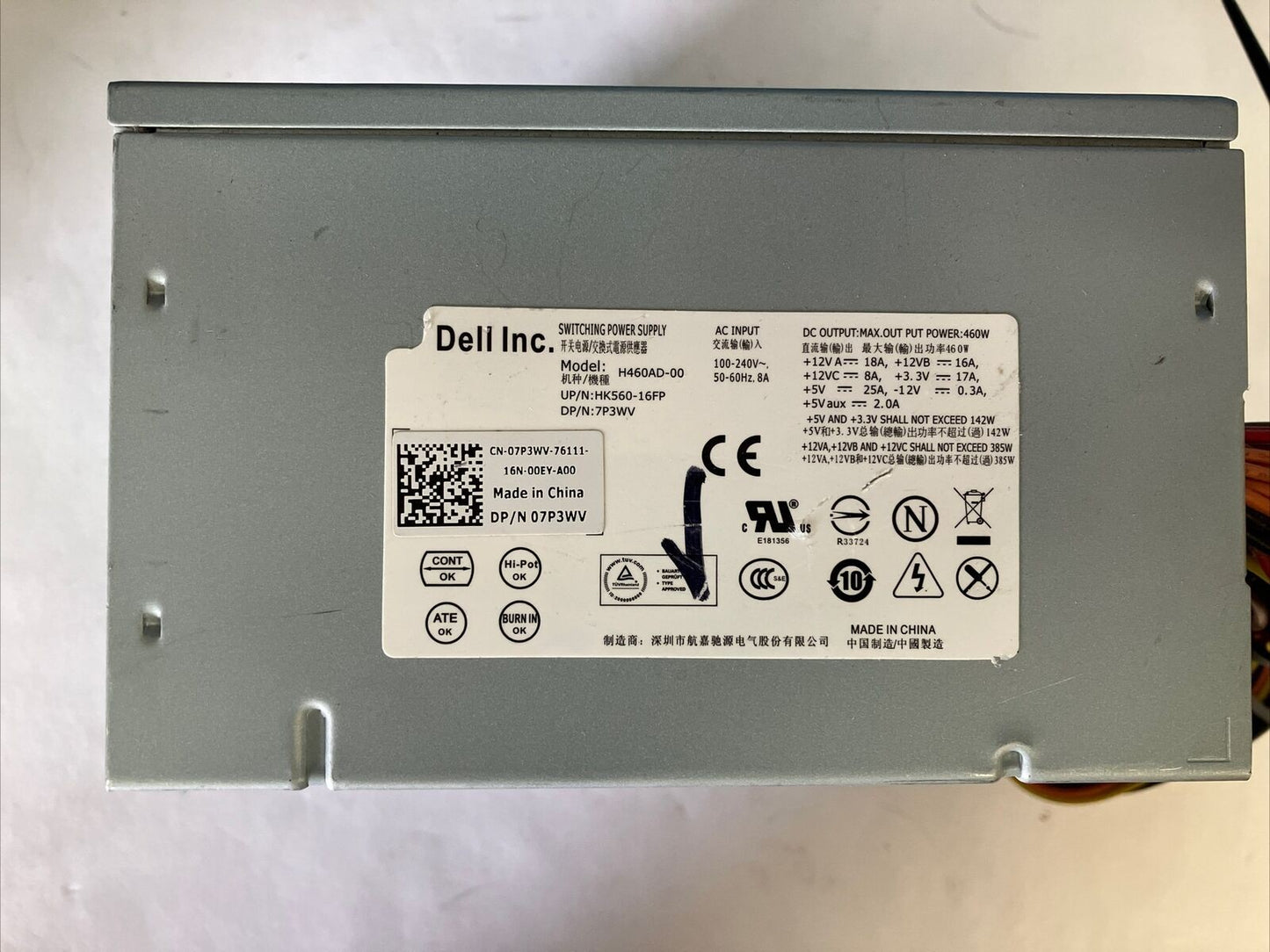 07P3WV Dell H460AD-00 460W Power Supply For XPS ATX Desktop 7P3WV *Tested* ~
