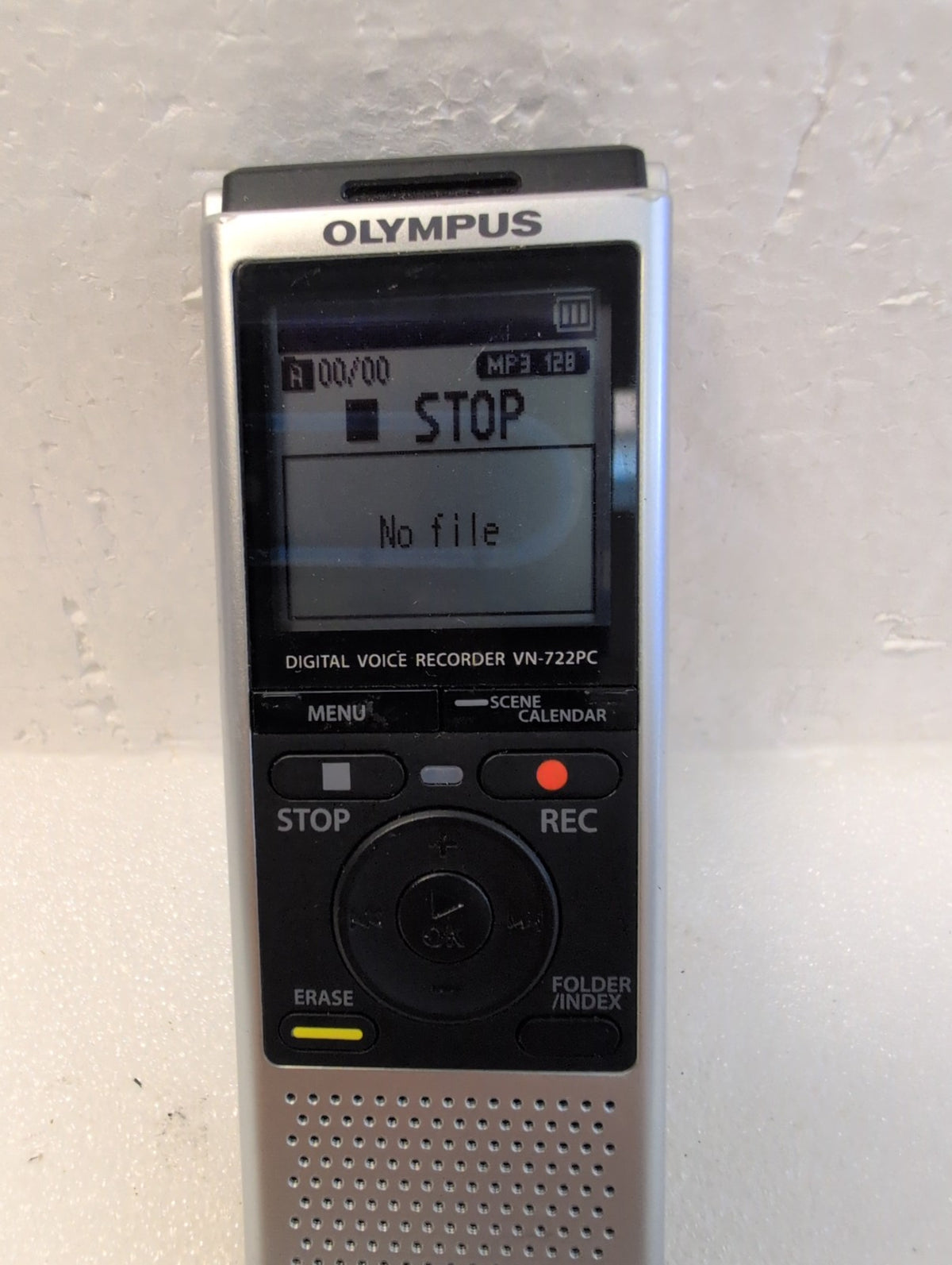 🎸 Olympus VN-722PC Digital Voice Recorder MicroSDHC MP3 Silver/Black AAA