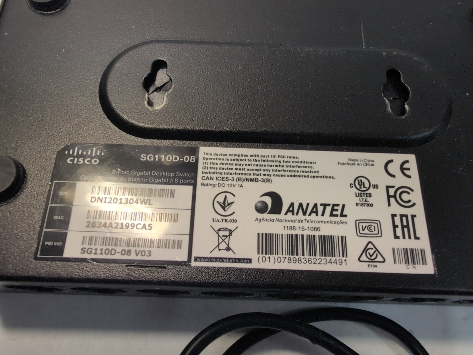 🔥  Cisco SG110D-08 8-Port Ethernet Network Gigabit Desktop Unmanaged Switch -