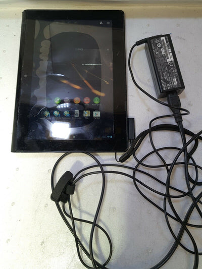 - SONY TABLET DEVICE SGPT111CA/S  WIFI 9.4" BLACK ANDROID W/ADAPTER (FOR PARTS)