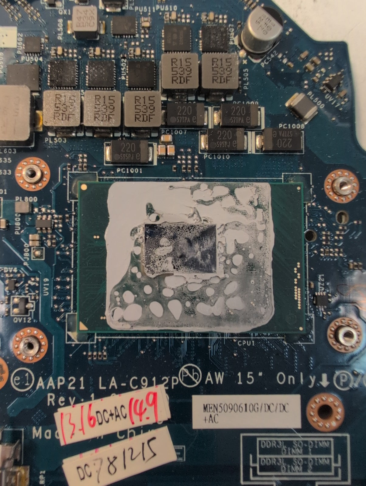 🔥 Dell Alienware 15 R2 Motherboard  LA-C912P  (i7-6700HQ CPU/GTX970M 3GB) -