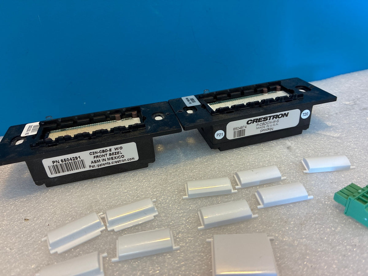 🔥 Crestron C2N-CBD-E & P-CBDCN-W-S Button Modules Lot of 2 White Plastic Caps