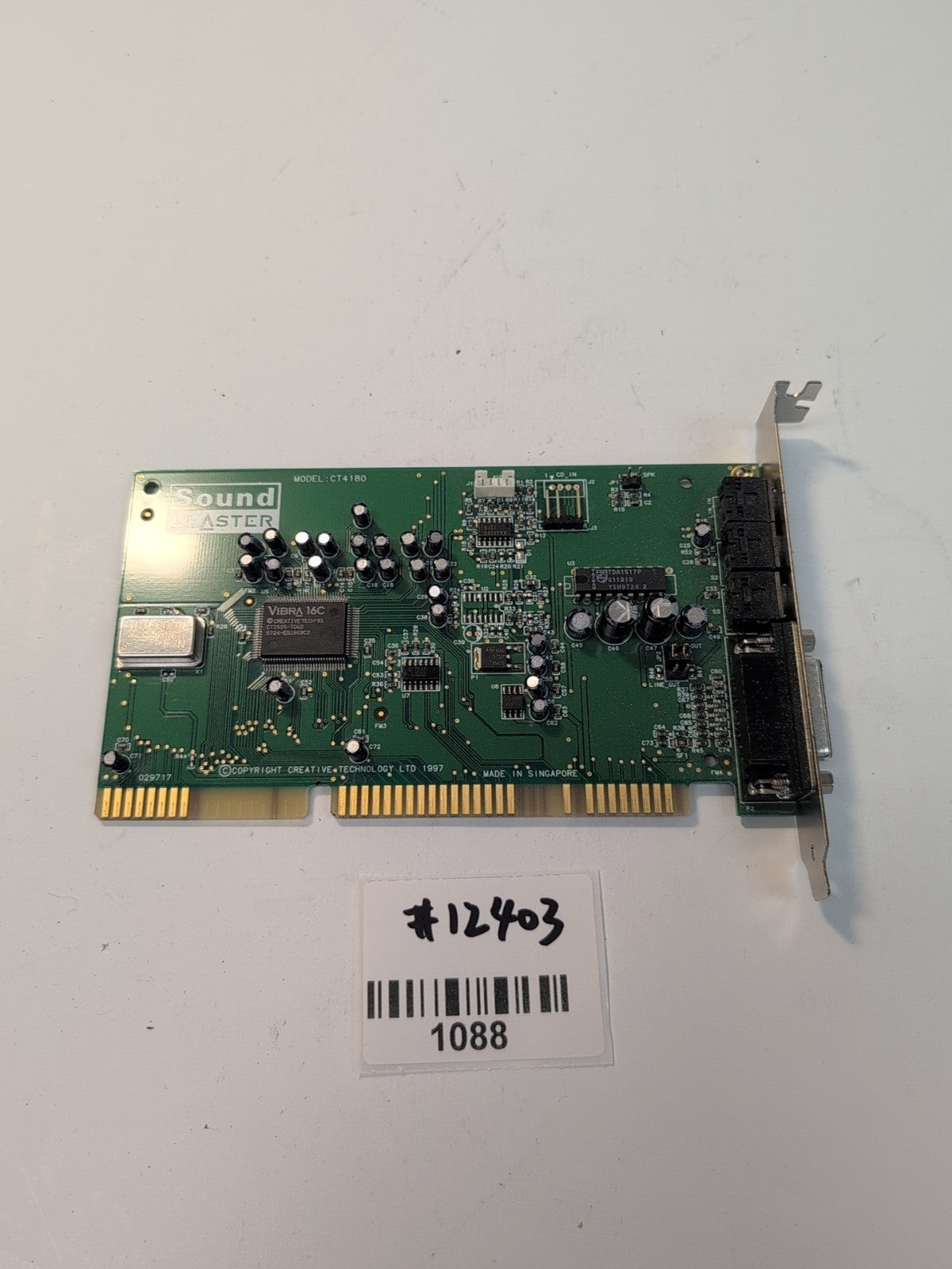 Creative Sound Blaster 16 VIBRA CT4180 4180 PC ISA Sound Card W/GAMEPORT -