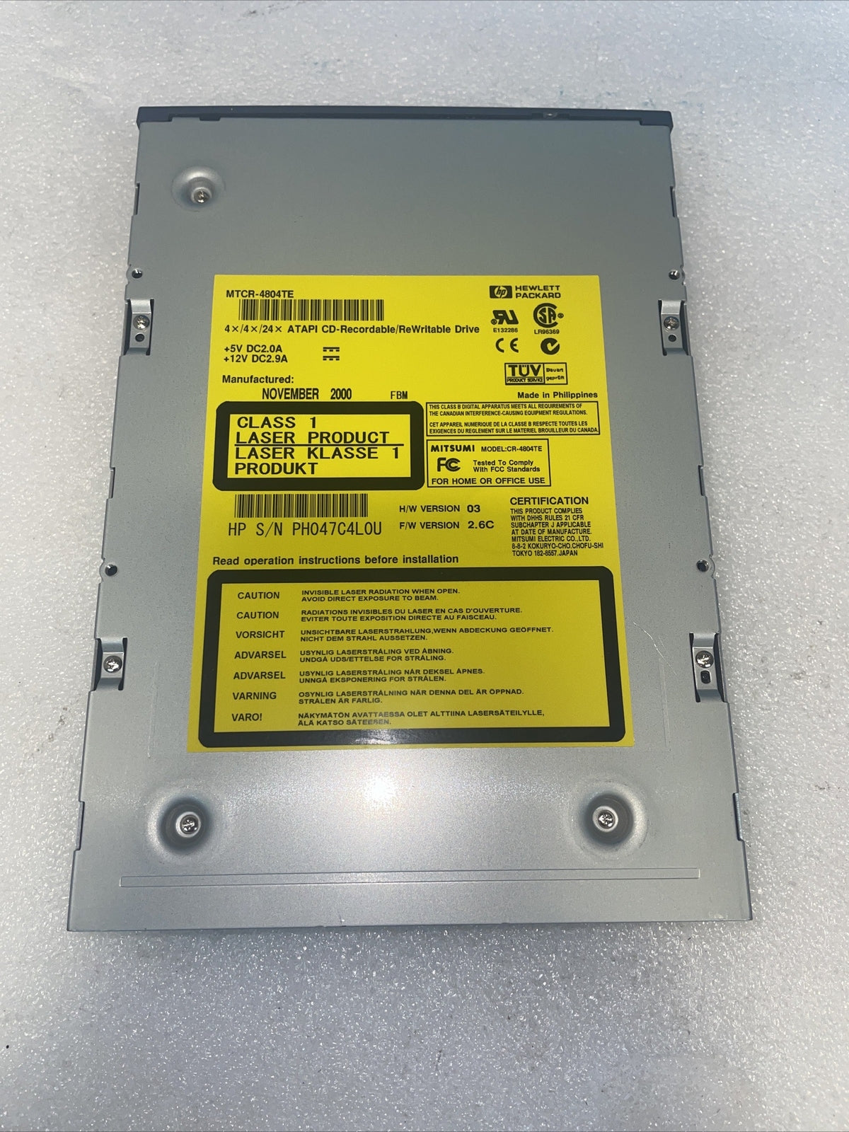 hp Hewlett Packard MTCR-4804TE 4x4x24 ATAPI CD-Recordable Rewritable CR-4804TE