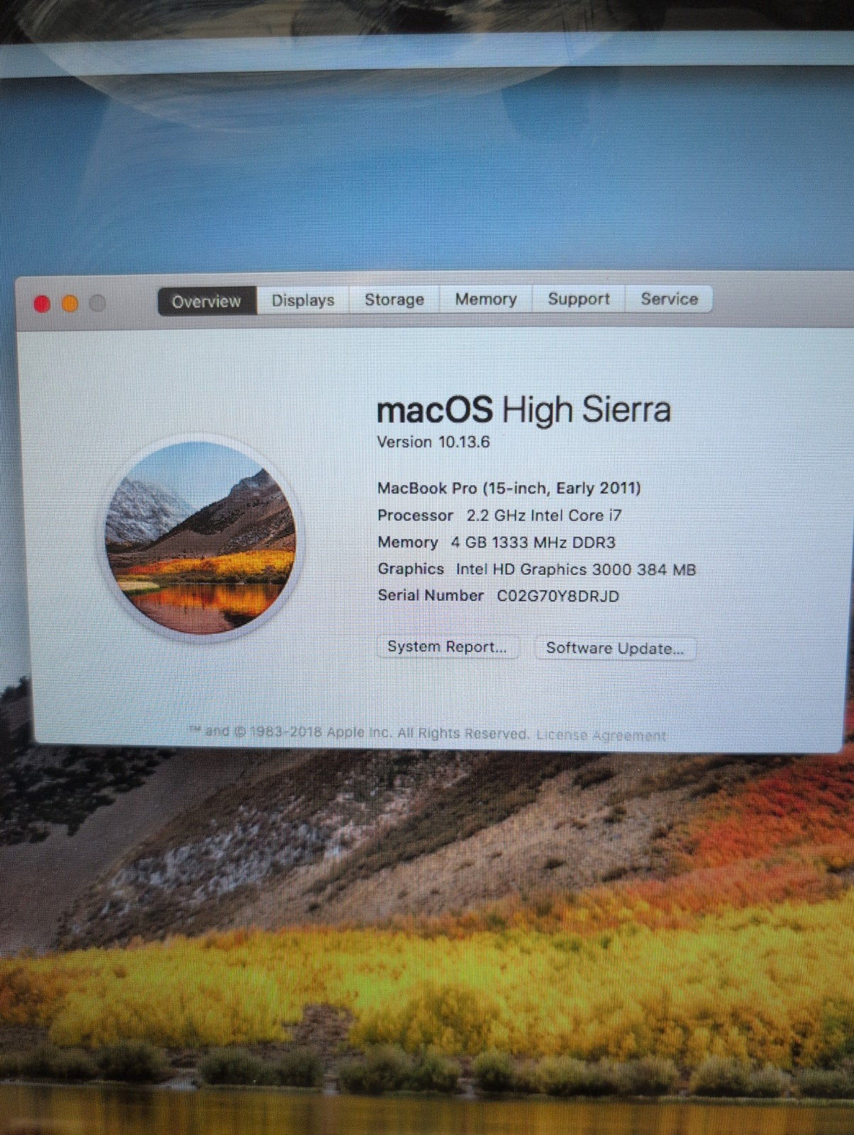 🎸 Apple MacBook Pro 15" A1286 2011  i7- 2.2Ghz /4GB/750GB HDD (Keyboard bad)