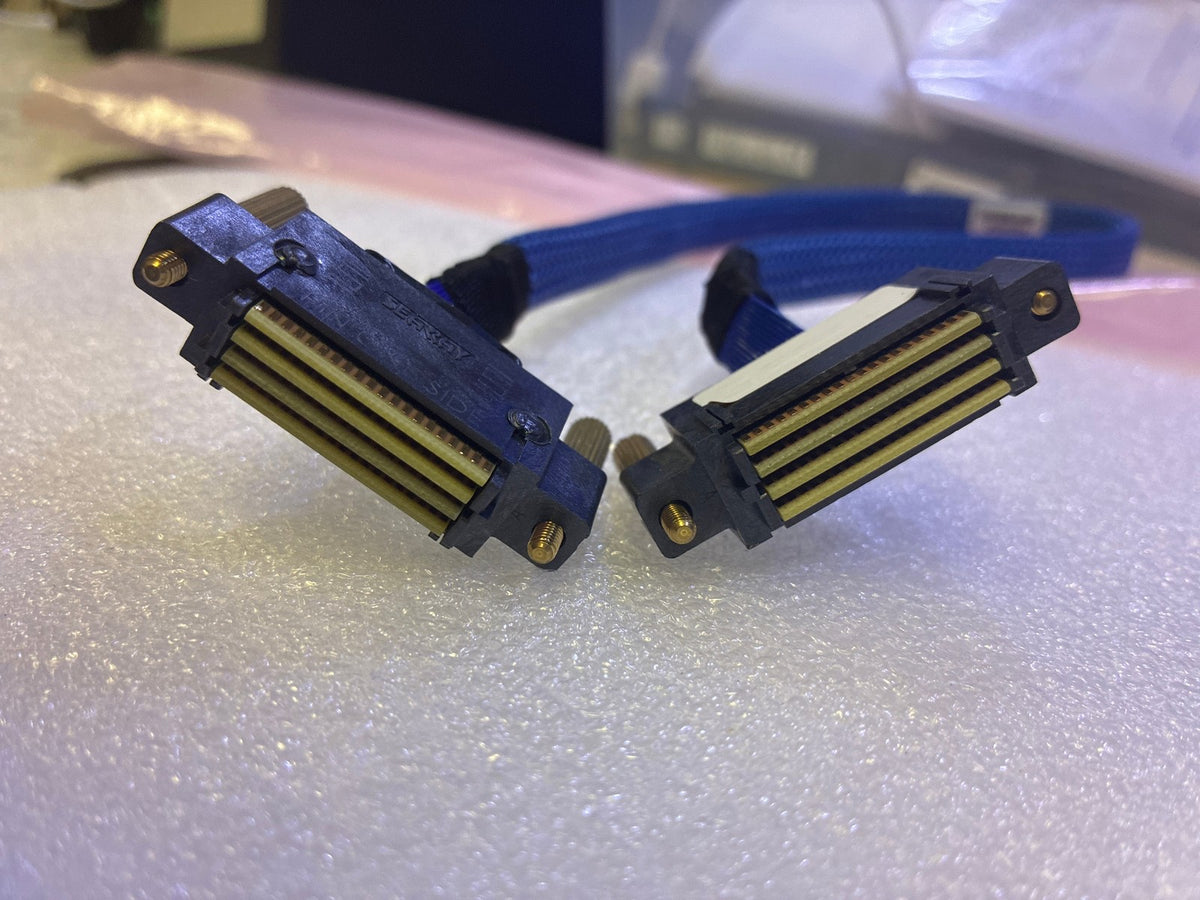 🔥 HDR-193062-01-SEAC High-Density Multi-Pin Cable Blue Braided Gold Contacts