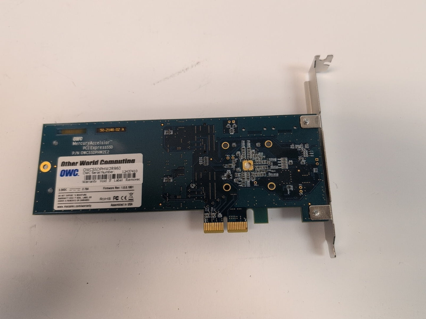 OWCSSDPHW2R960 OWC Mercury Accelsior PCI-E Card With 2x 480GB SSD Tested -