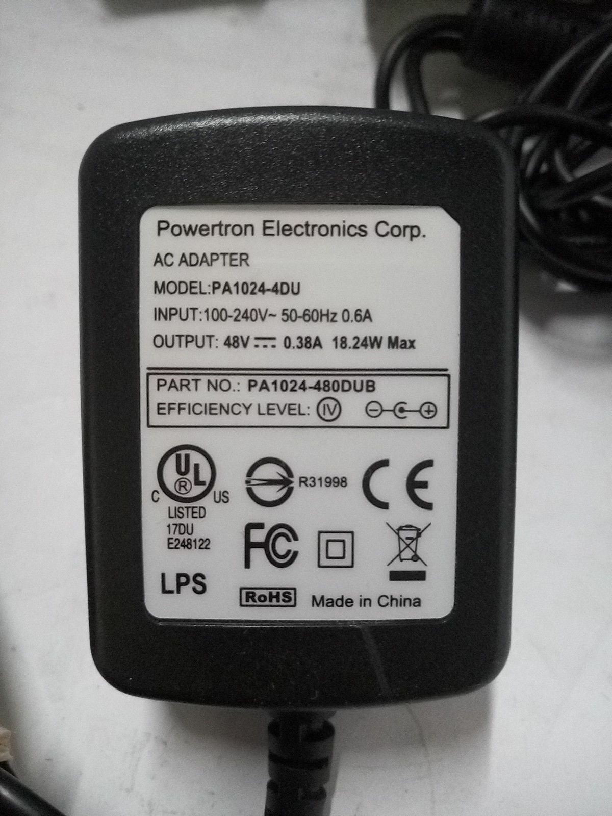 *11 x Powertron Electronics PA1024-4DU (100-240V) 48V 0.38A AC adapter @@@