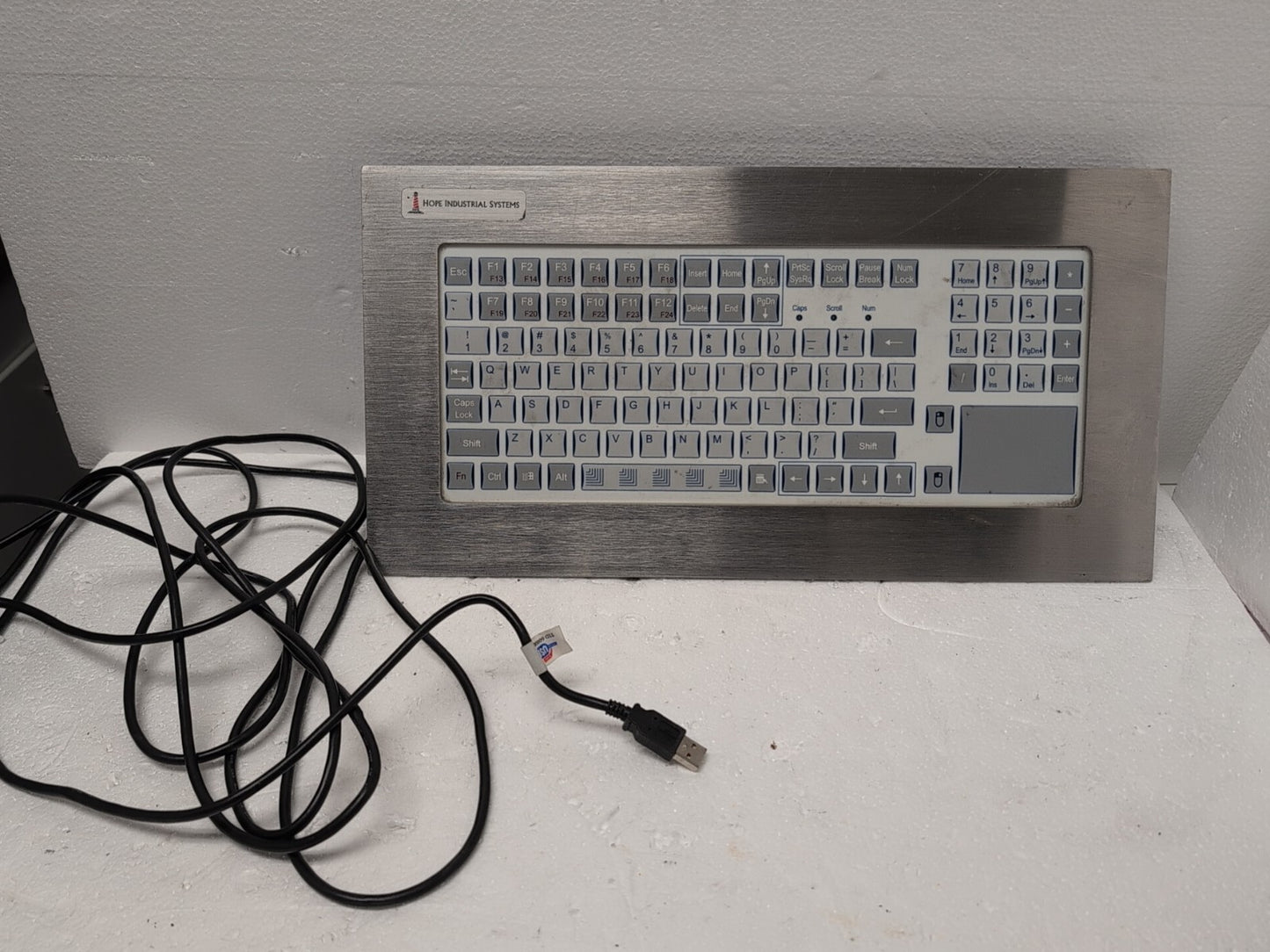 🔥 HOPE INDUSTRIAL SYSTEMS  Wall Mount USB Keyboard KB-M2-P90-SS4-4X-USB Tested-