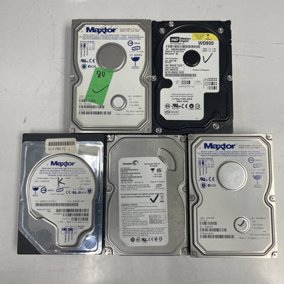 Lot Of 5- Mixed Brand Desktop IDE HDD 40G/80G  3.5”   Tested & Working +