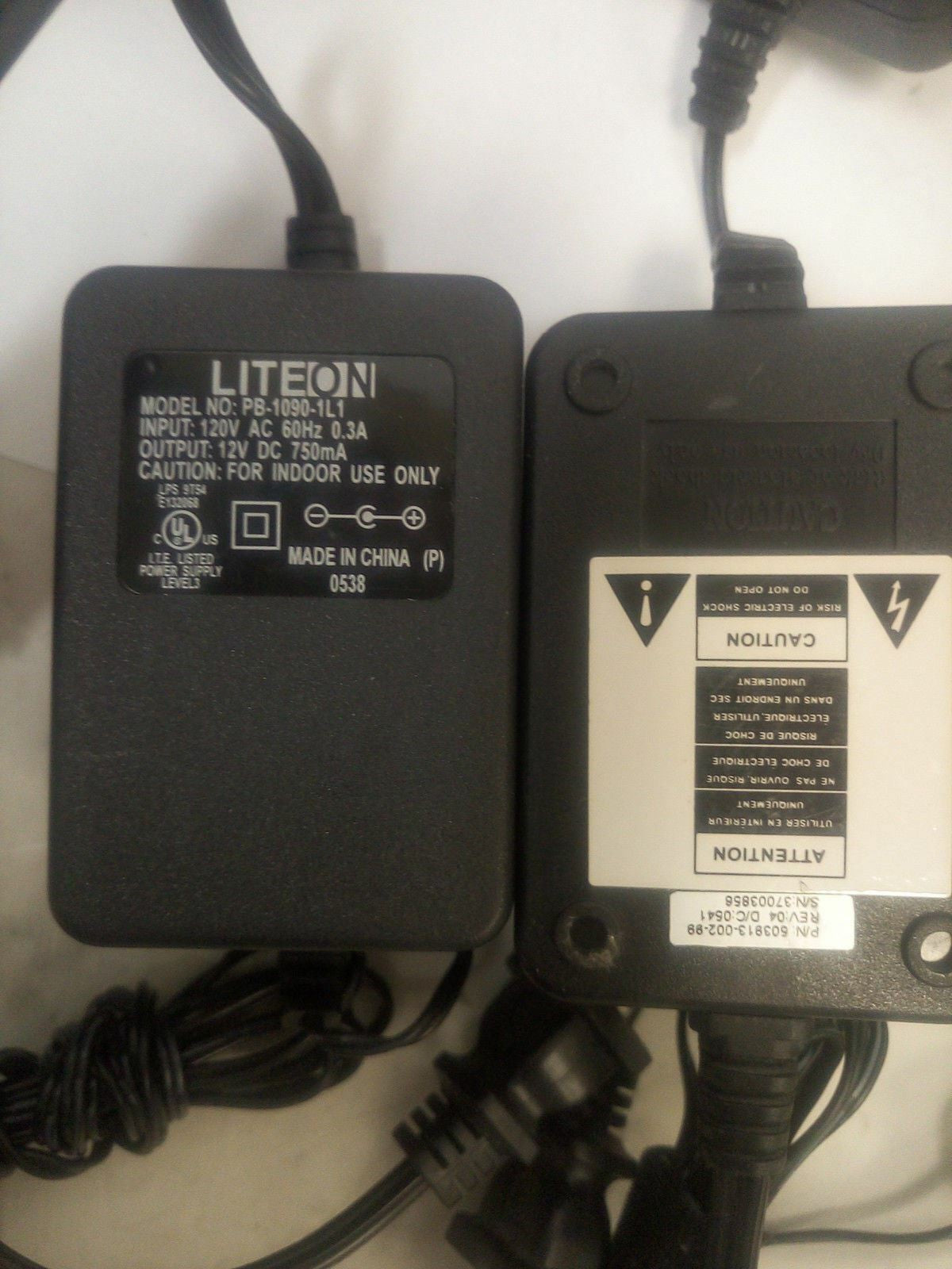 - LOT OF 7 Liteon PB-1090-1L1 12V DC 750mA 12v AC Adapter